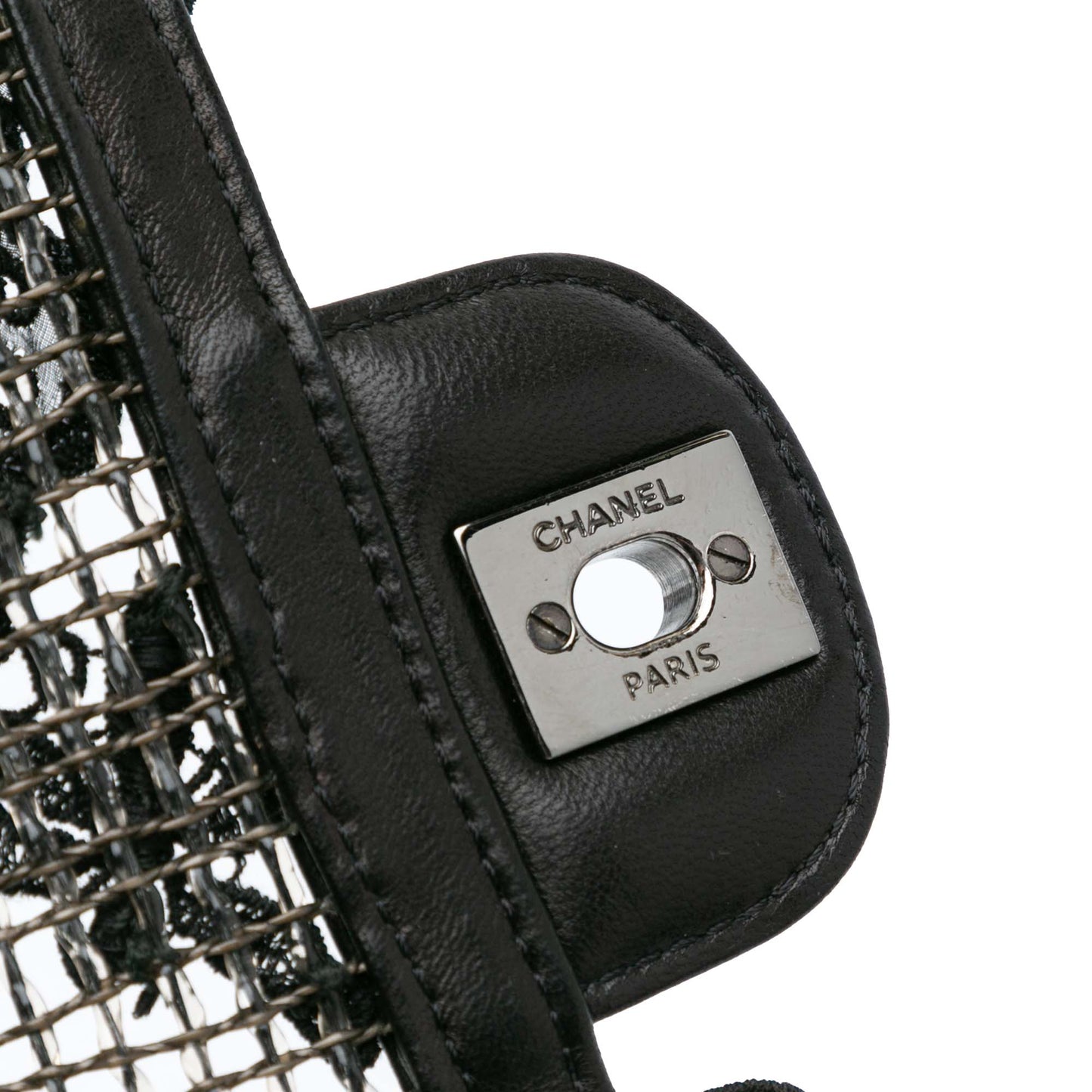 Black Chanel Small Mesh Butterfly Flap Shoulder Bag