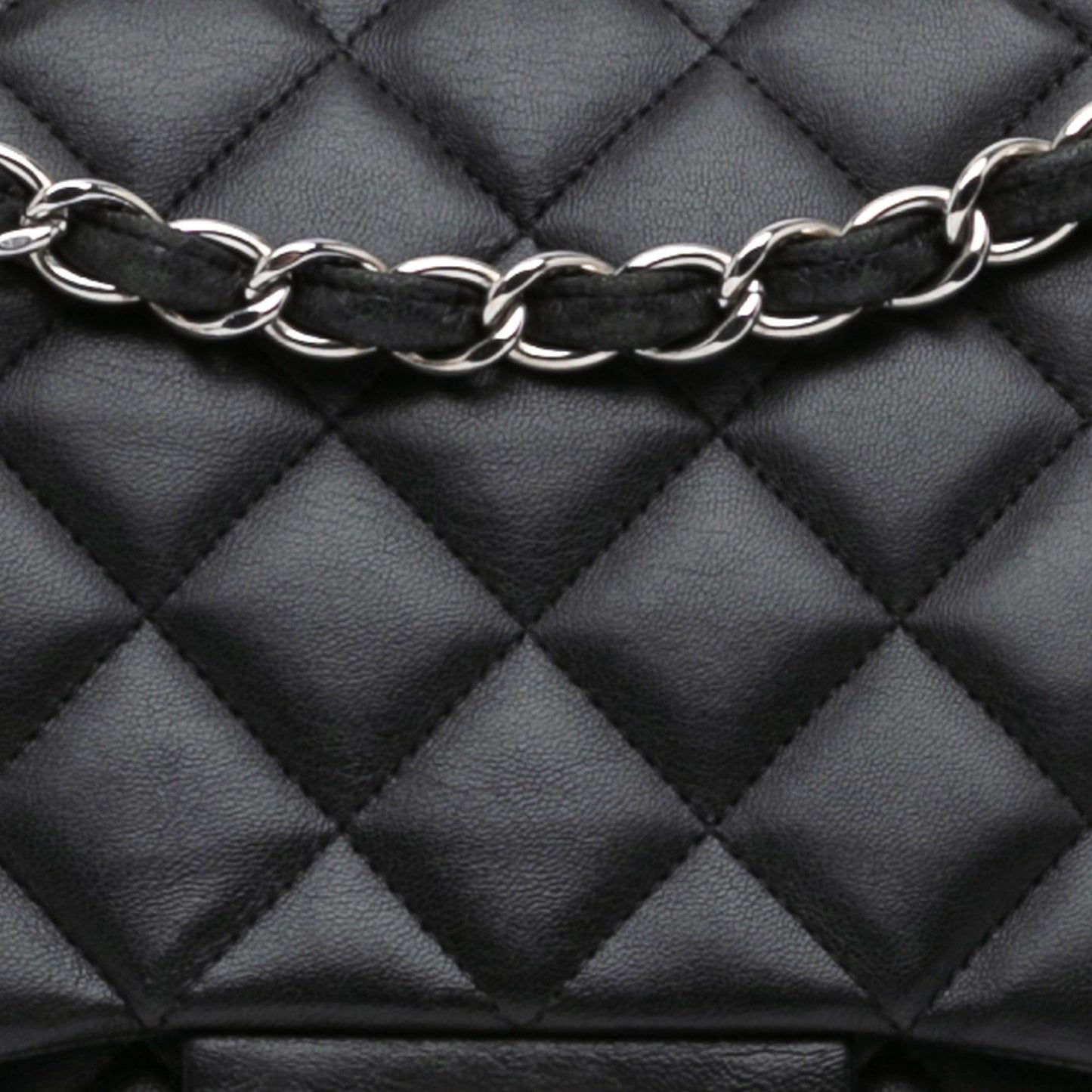 Black Chanel Jumbo Classic Lambskin Single Flap Shoulder Bag