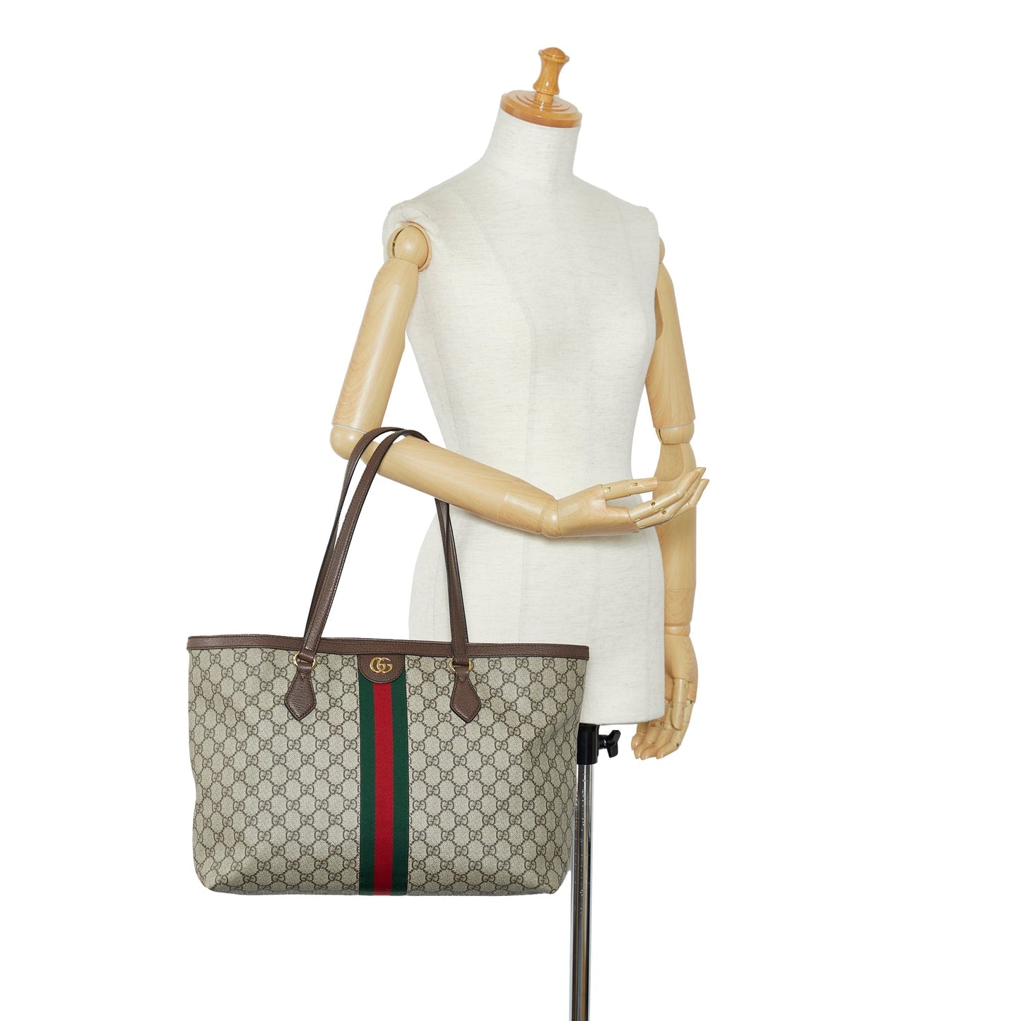 Brown Gucci GG Supreme Ophidia Tote