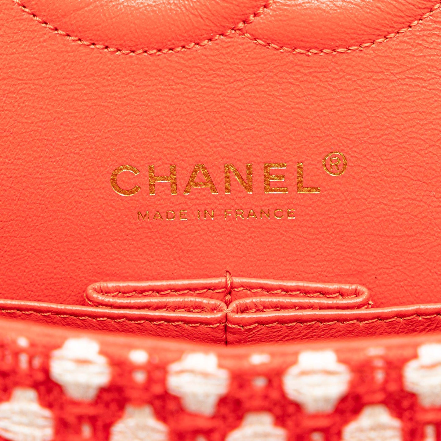 Red Chanel Jumbo Tweed Double Flap Shoulder Bag