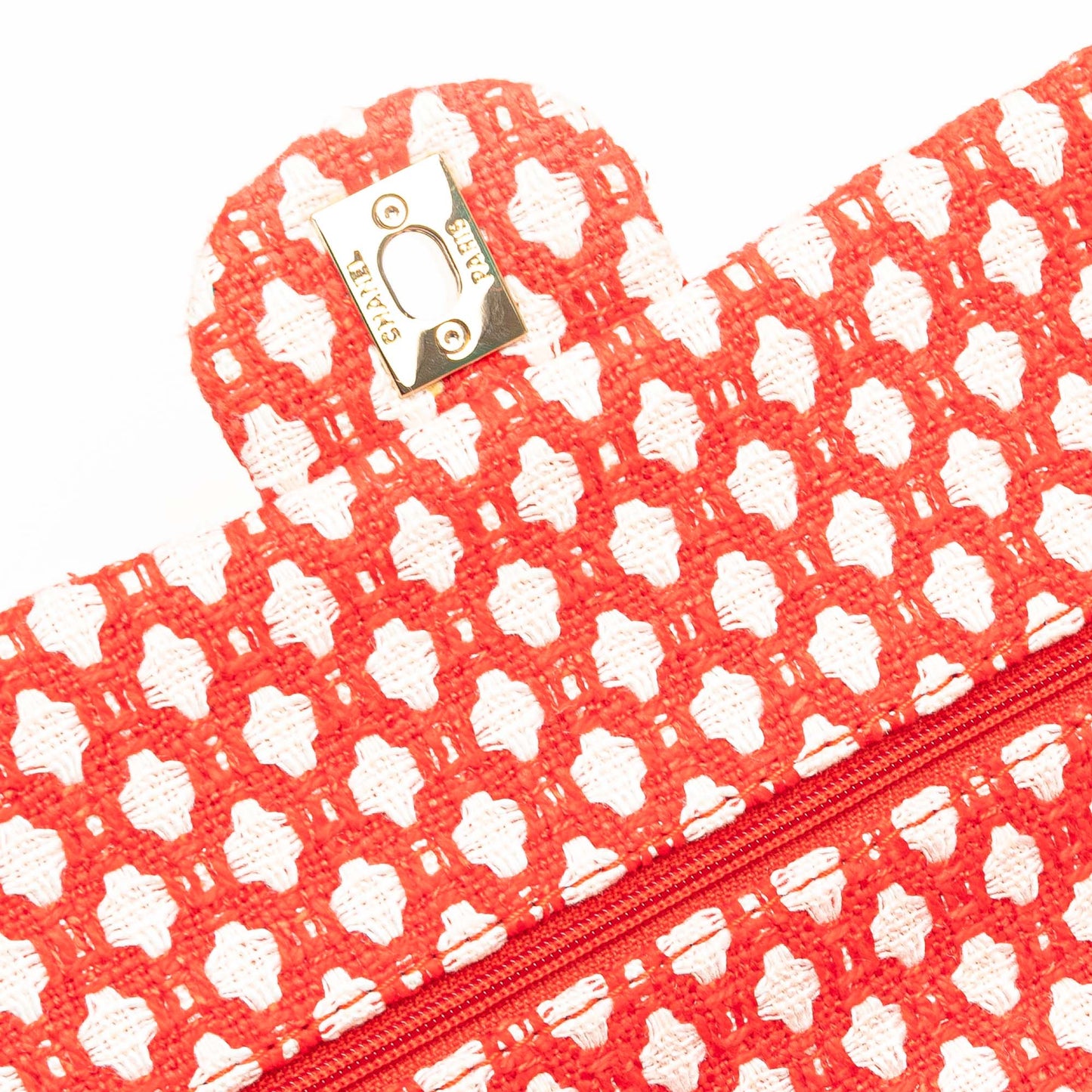 Red Chanel Jumbo Tweed Double Flap Shoulder Bag