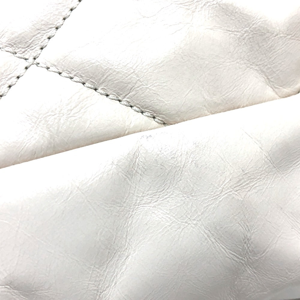 CHANEL Shoulder Bag Leather / suede white CC COCO Mark Portobello Matelasse