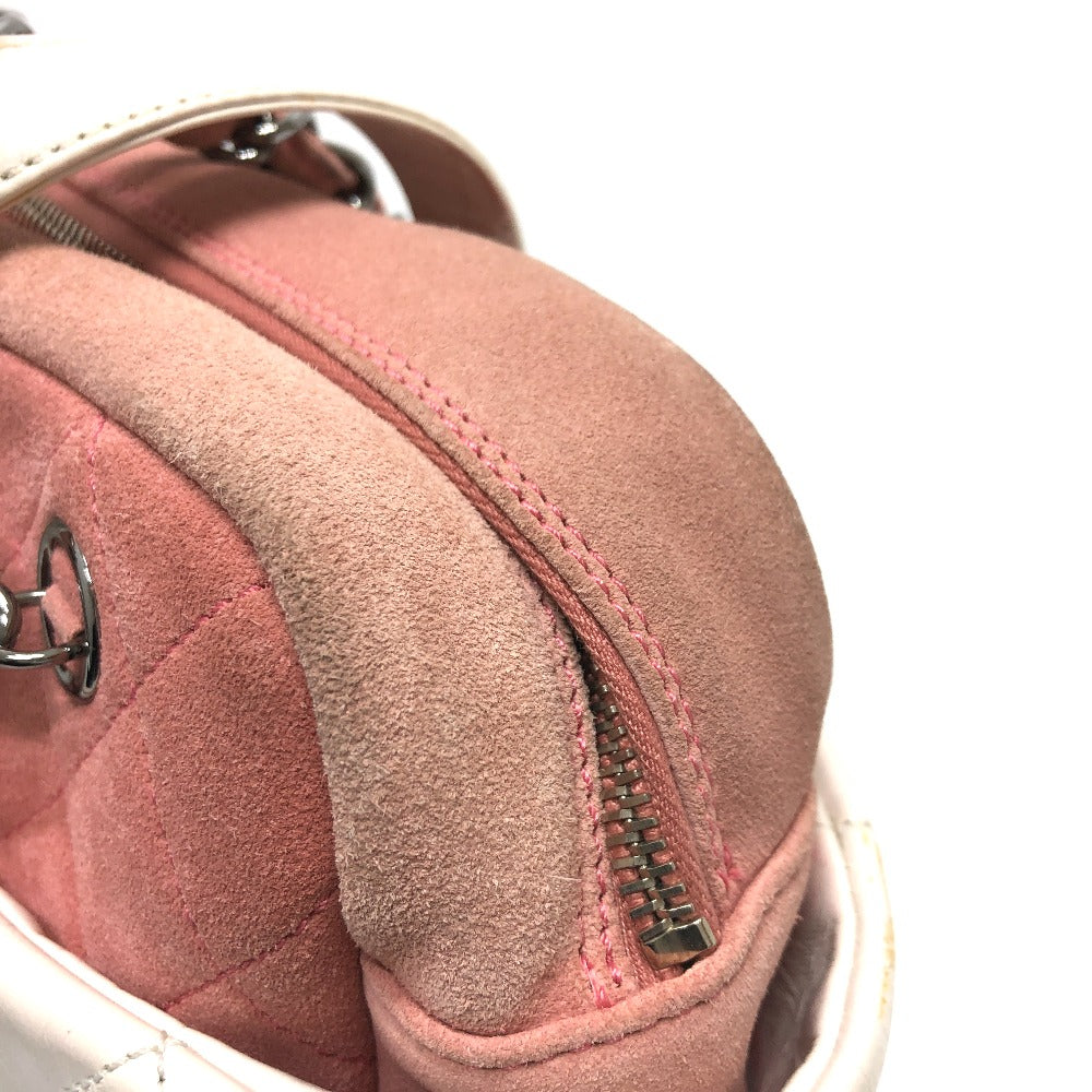 CHANEL Shoulder Bag Leather / suede white CC COCO Mark Portobello Matelasse