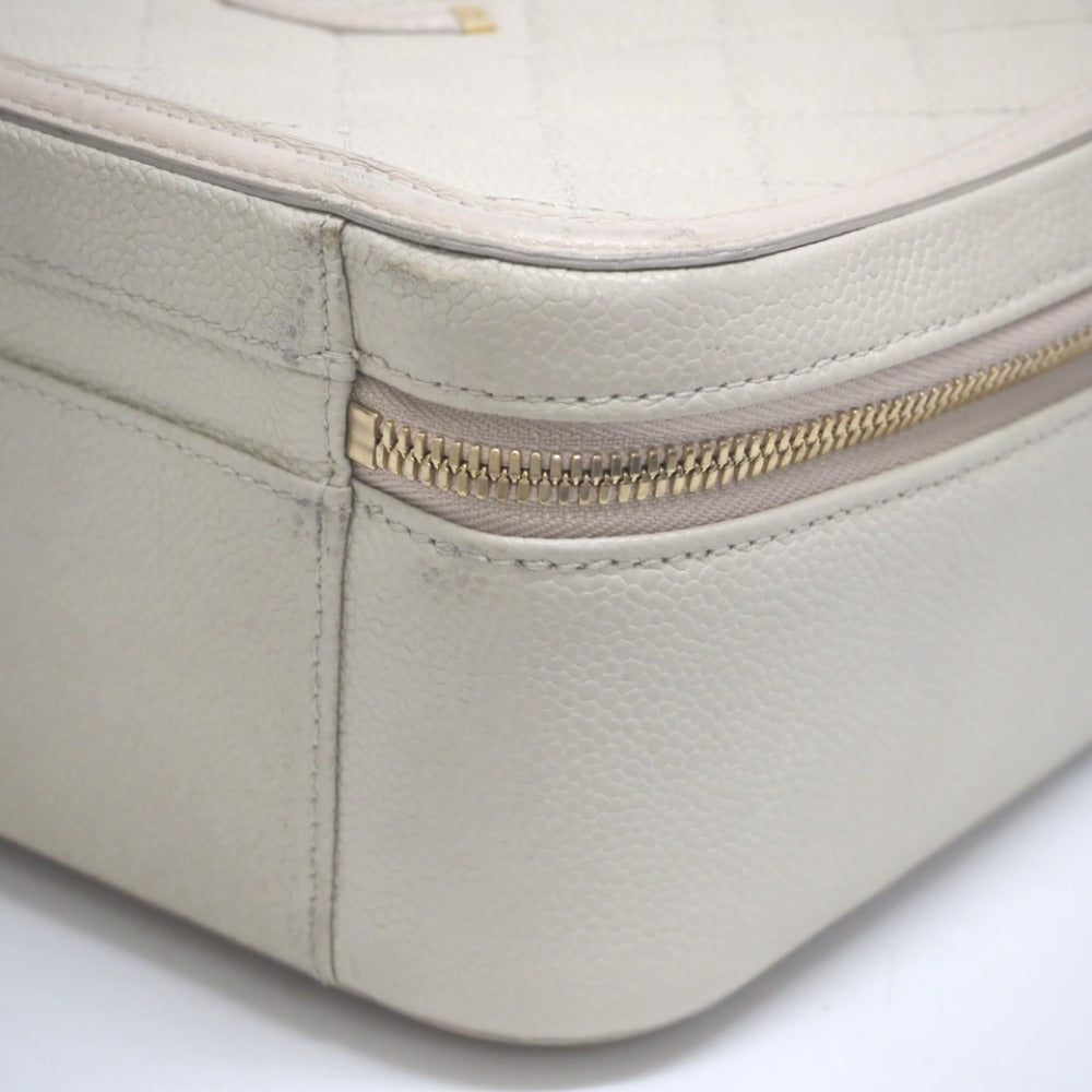 CHANEL Shoulder Bag Matt caviar skin beige COCO Mark