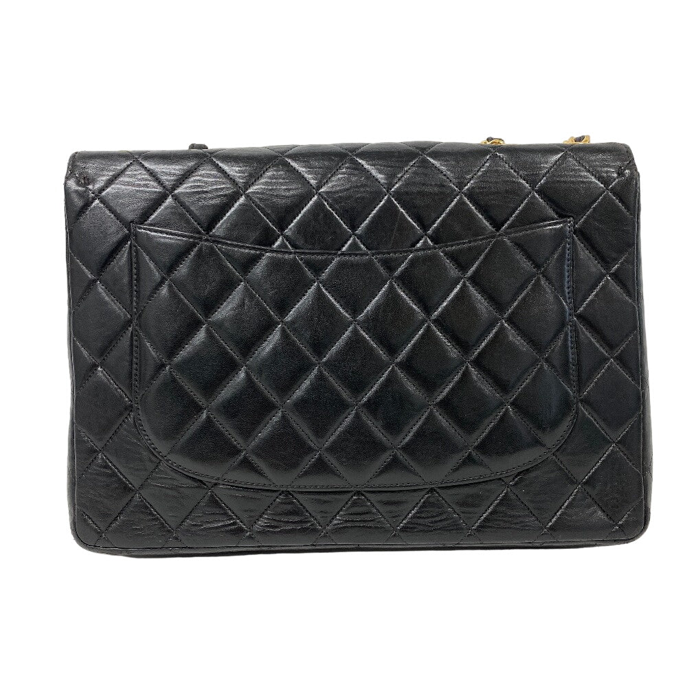 CHANEL Shoulder Bag lambskin black lambskin Deca Trasse 30
