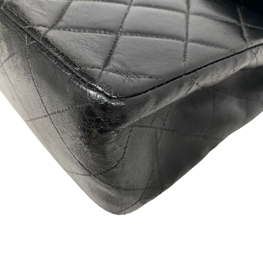 CHANEL Shoulder Bag lambskin black lambskin Deca Trasse 30