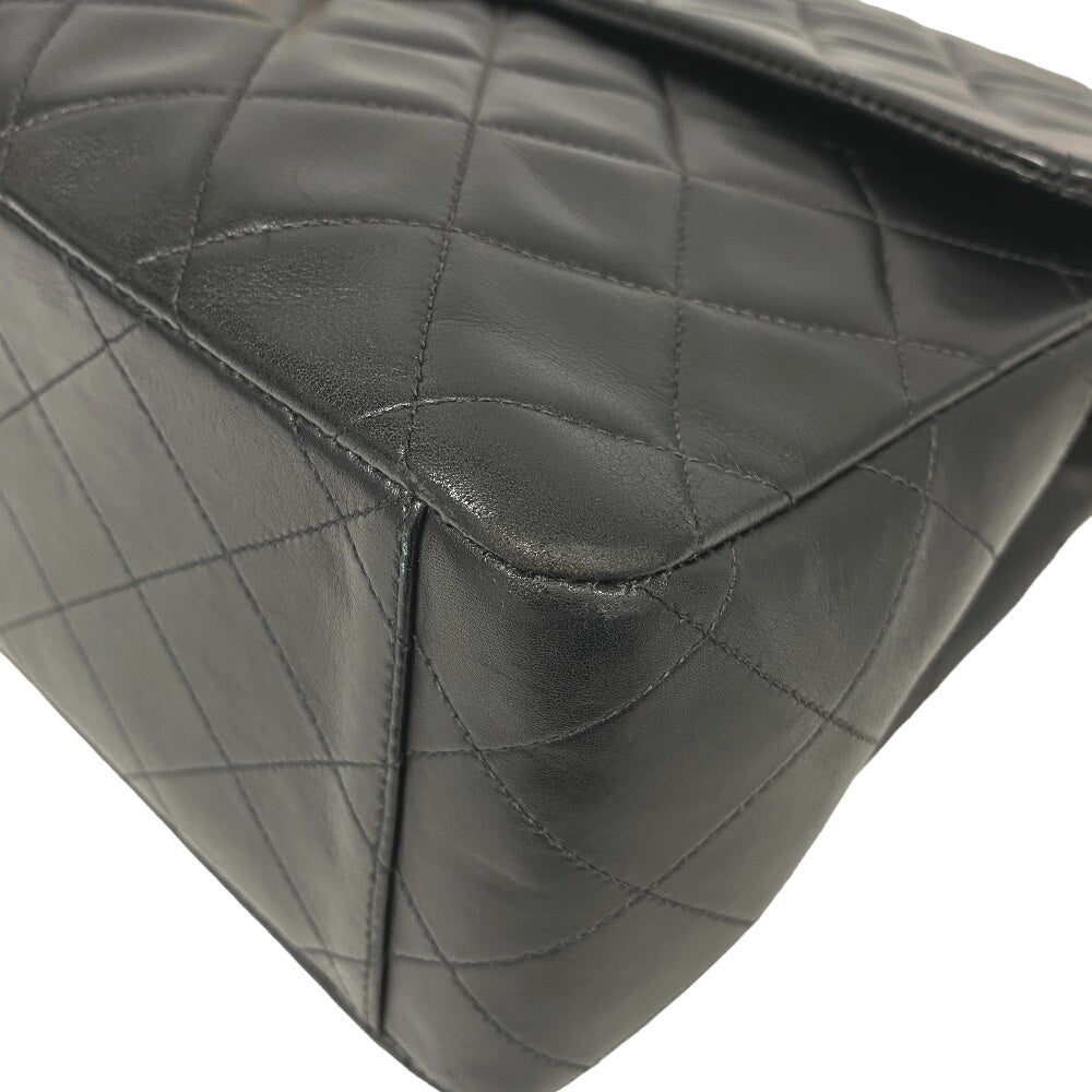 CHANEL Shoulder Bag lambskin black COCO Mark Deca Trasse