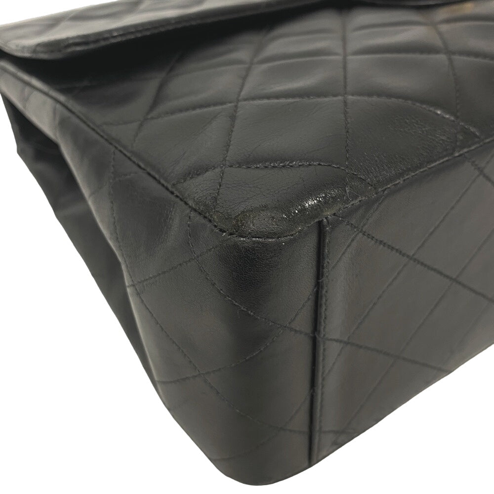 CHANEL Shoulder Bag lambskin black COCO Mark Deca Trasse