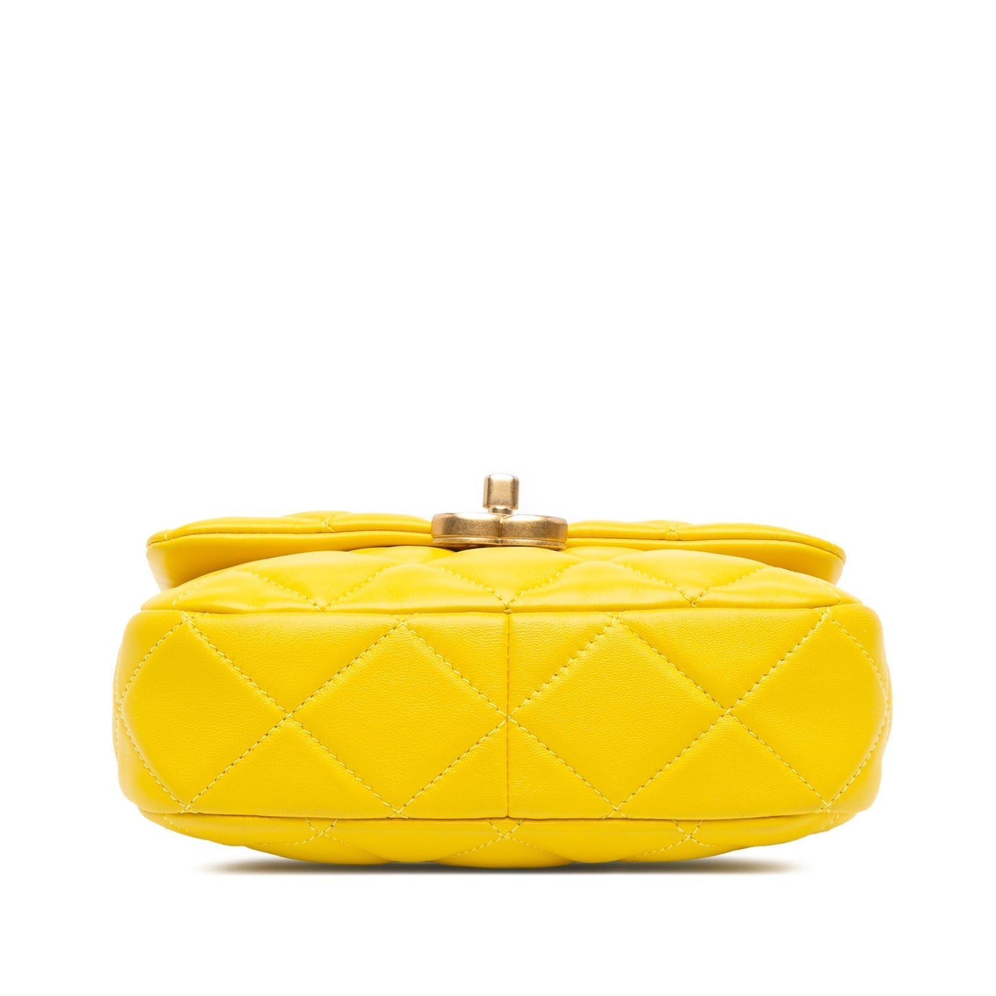 Yellow Chanel Mini Quilted Lambskin Candy Chain Crossbody Shoulder Bag