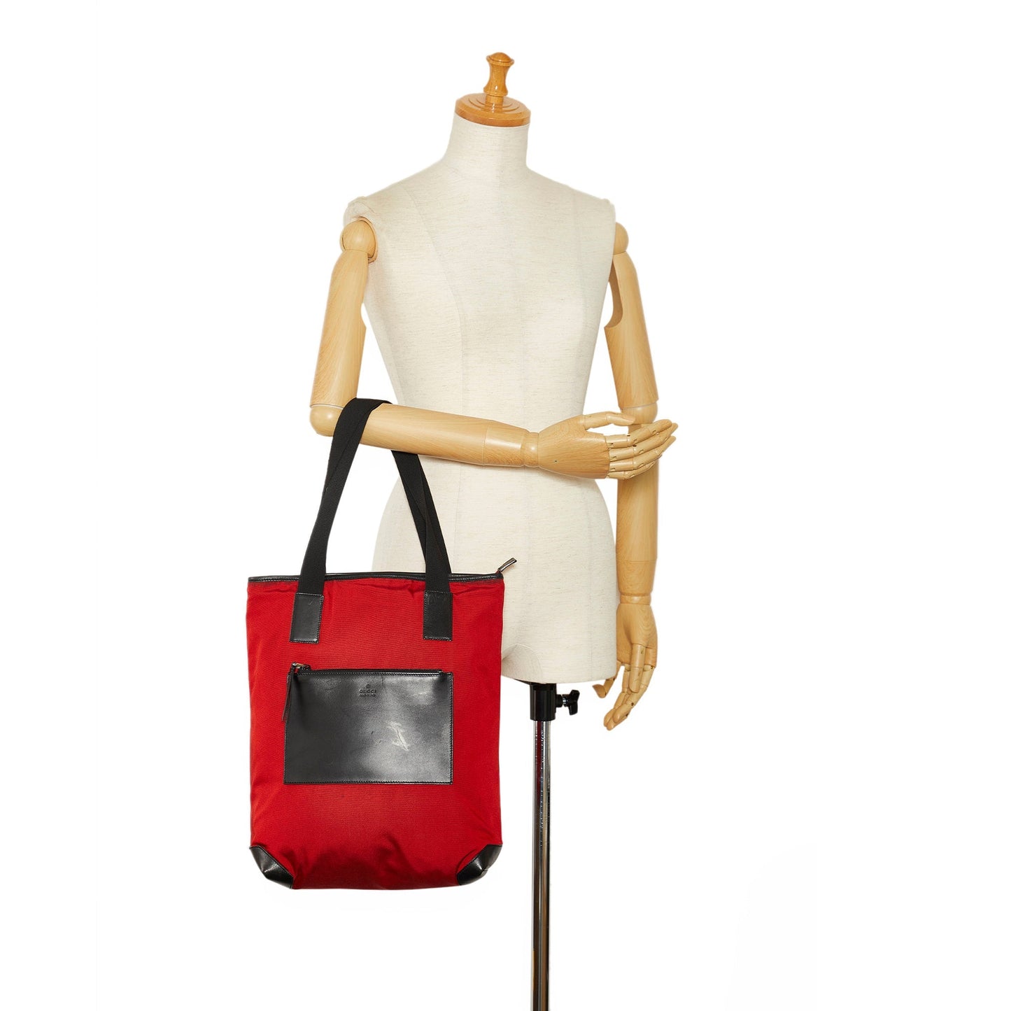 Red Gucci Nylon Tote Bag
