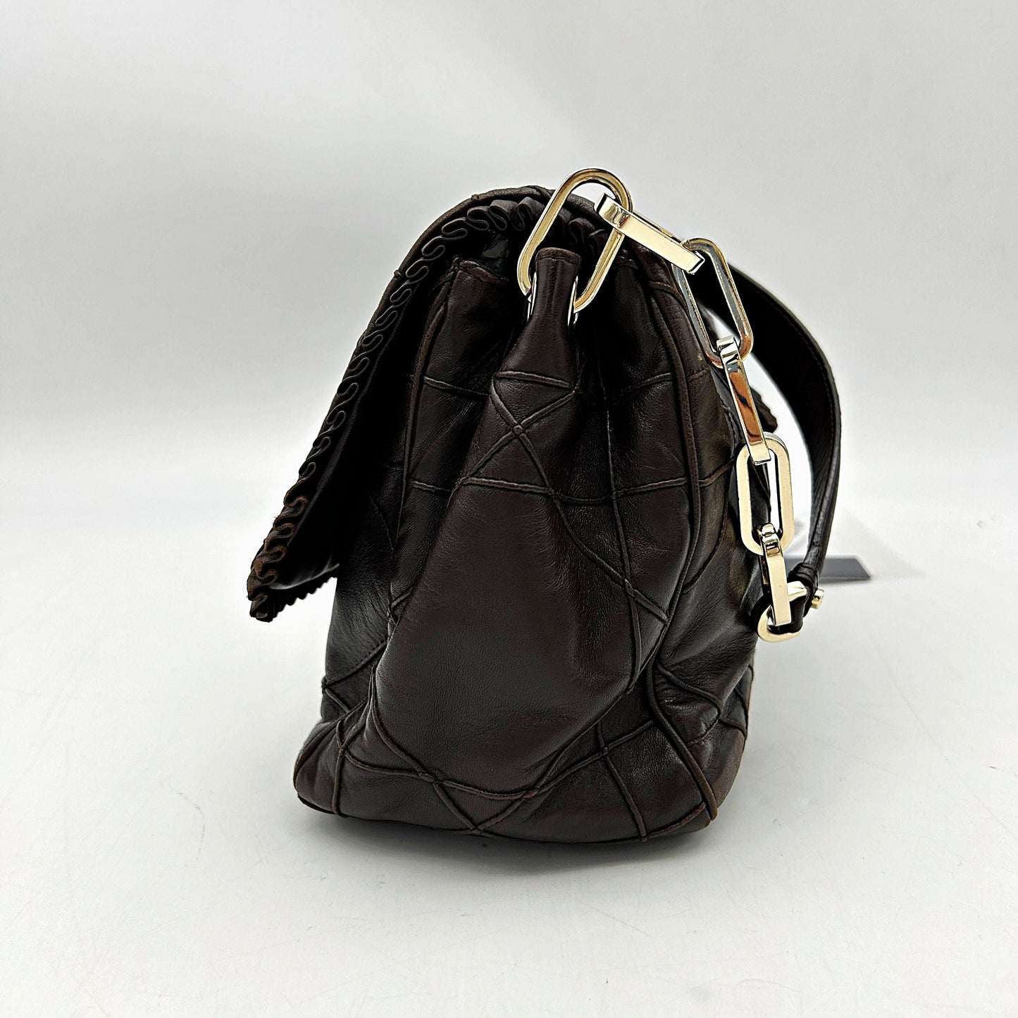 Christian Dior Cannage New Lock Ruffle Bag - Black Shoulder Bags, Handbags LA16619