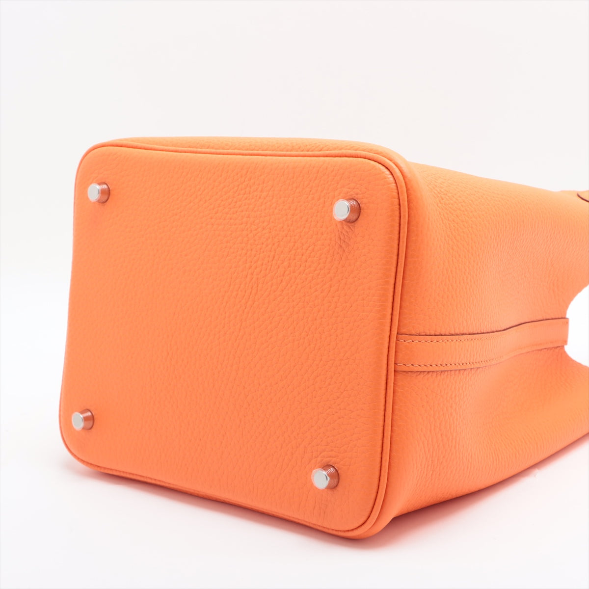 Hermes Picotin Lock MM clémence Orange Mini Silver G W2024
