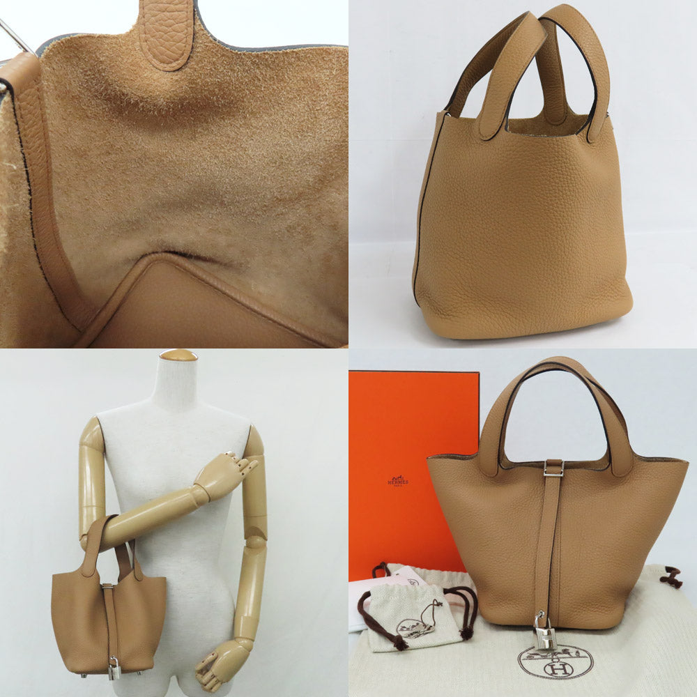 Hermes Picotin Lock PM 18 Chai clamens Silver U 2022 Manufacturing Handbag Leather Unisex Artwork Dutch Quality Woodwear