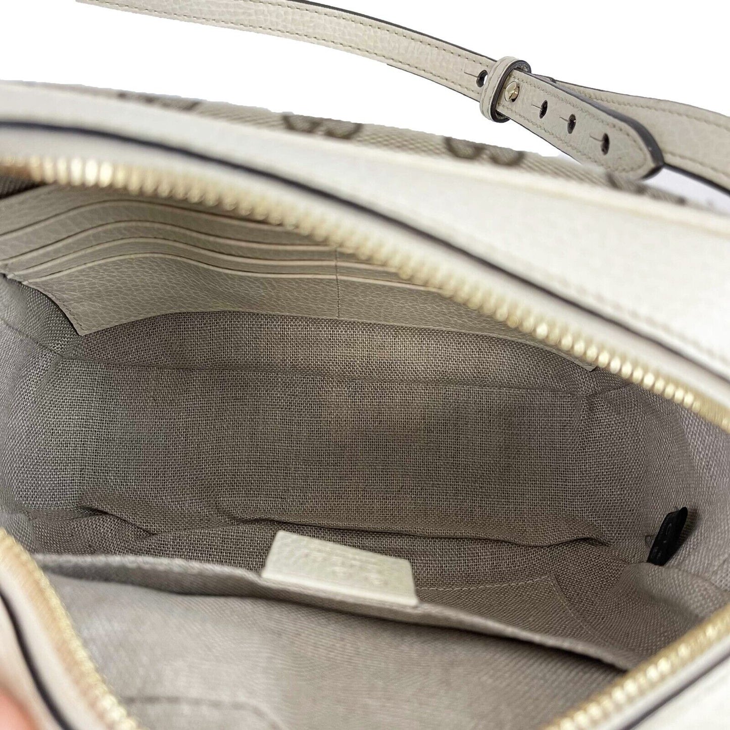 GUCCI Pristine Bree GG Canvas Ivory Disco Crossbody ssima Beige/White