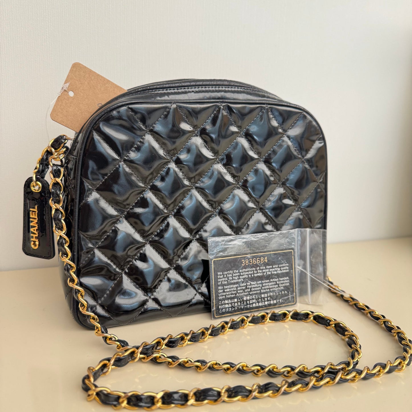 Chanel Vintage Patent Quilted Camera Bag - Black Crossbody Bags, Handbags 2928