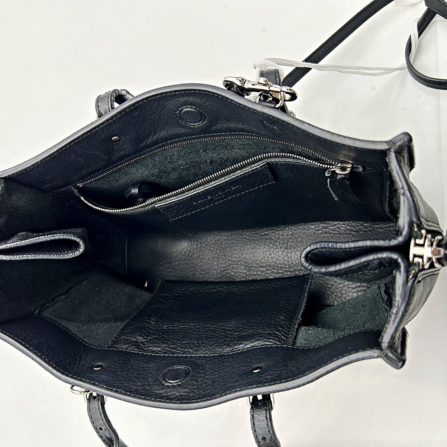 Balenciaga Black Mini Papier A6 Zip-Around Satchel Leather Pony-style calfskin LA20224