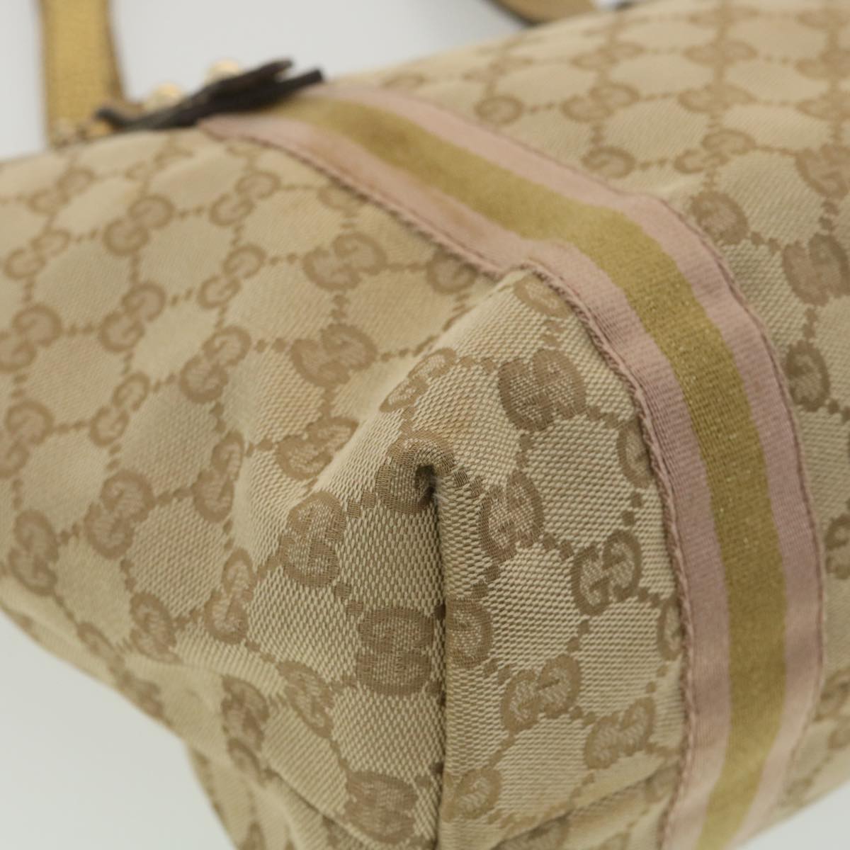 GUCCI GG Canvas Tote Bag Beige Gold 137396 ac1626