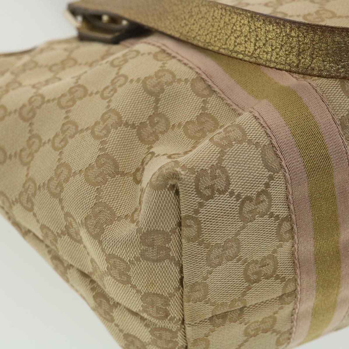 GUCCI GG Canvas Tote Bag Beige Gold 137396 ac1626