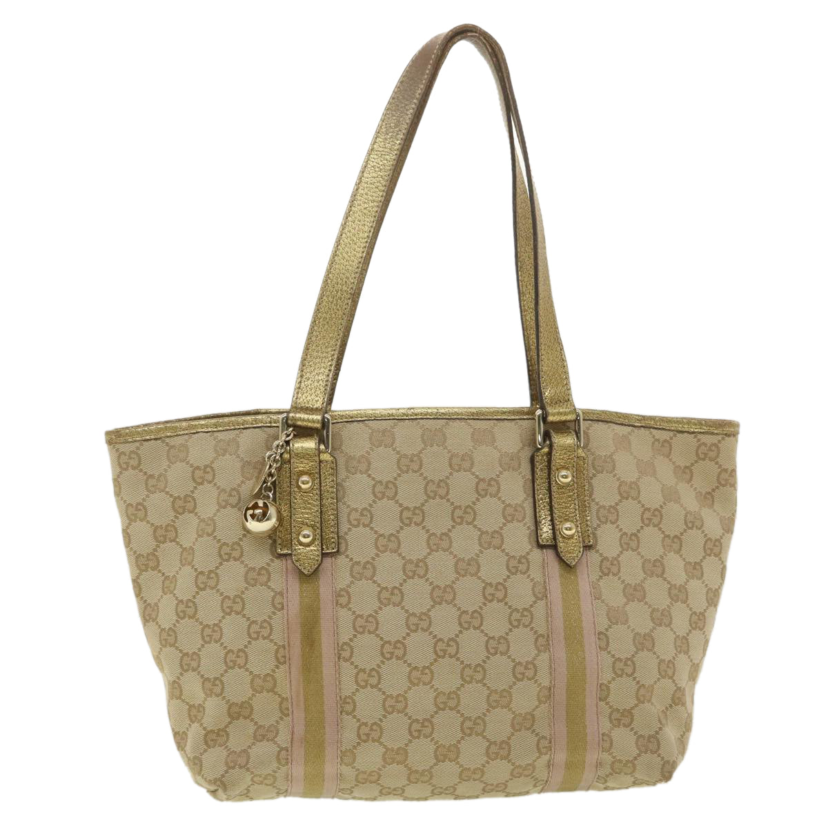 GUCCI GG Canvas Tote Bag Beige Gold 137396 ac1626