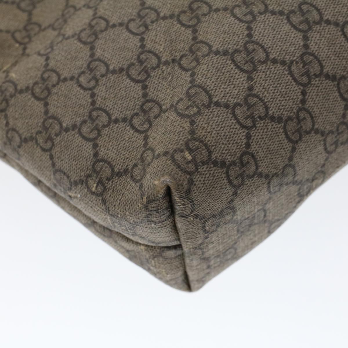 GUCCI GG Canvas Tote Bag PVC Leather Beige 211138 ac1991