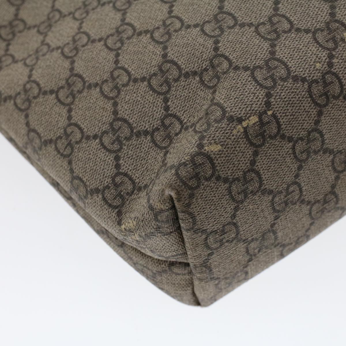 GUCCI GG Canvas Tote Bag PVC Leather Beige 211138 ac1991