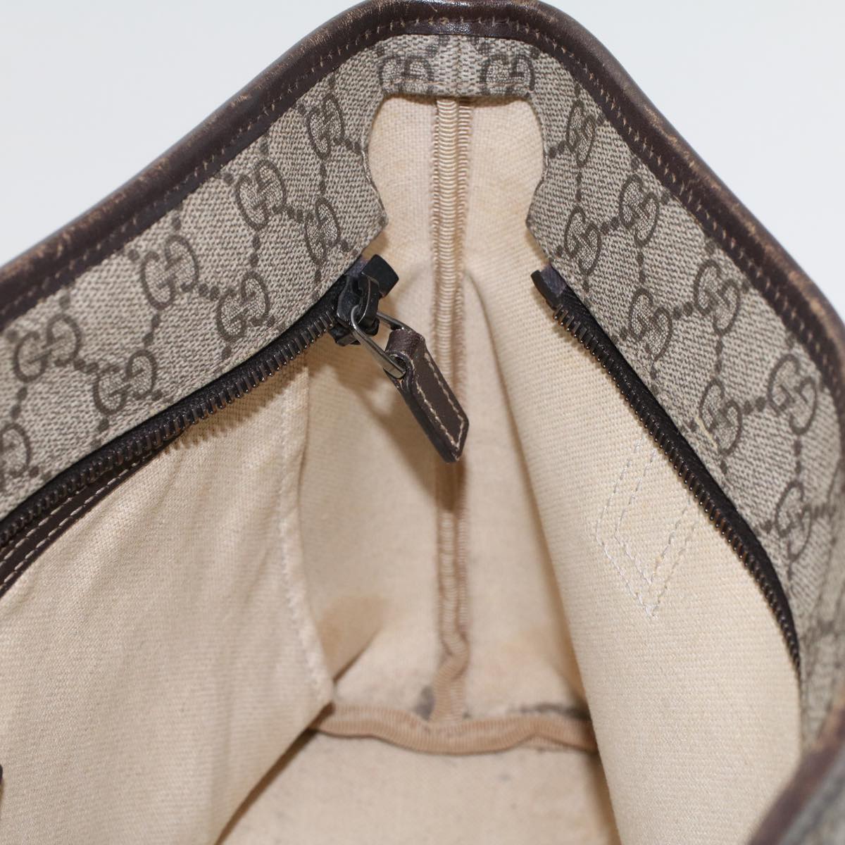 GUCCI GG Canvas Tote Bag PVC Leather Beige 211138 ac1991