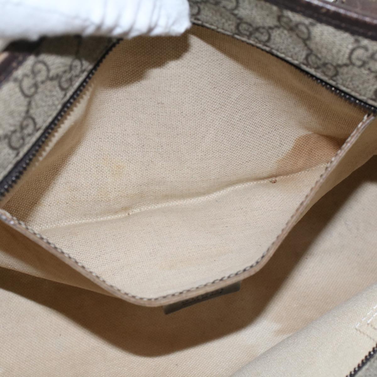 GUCCI GG Canvas Tote Bag PVC Leather Beige 211138 ac1991