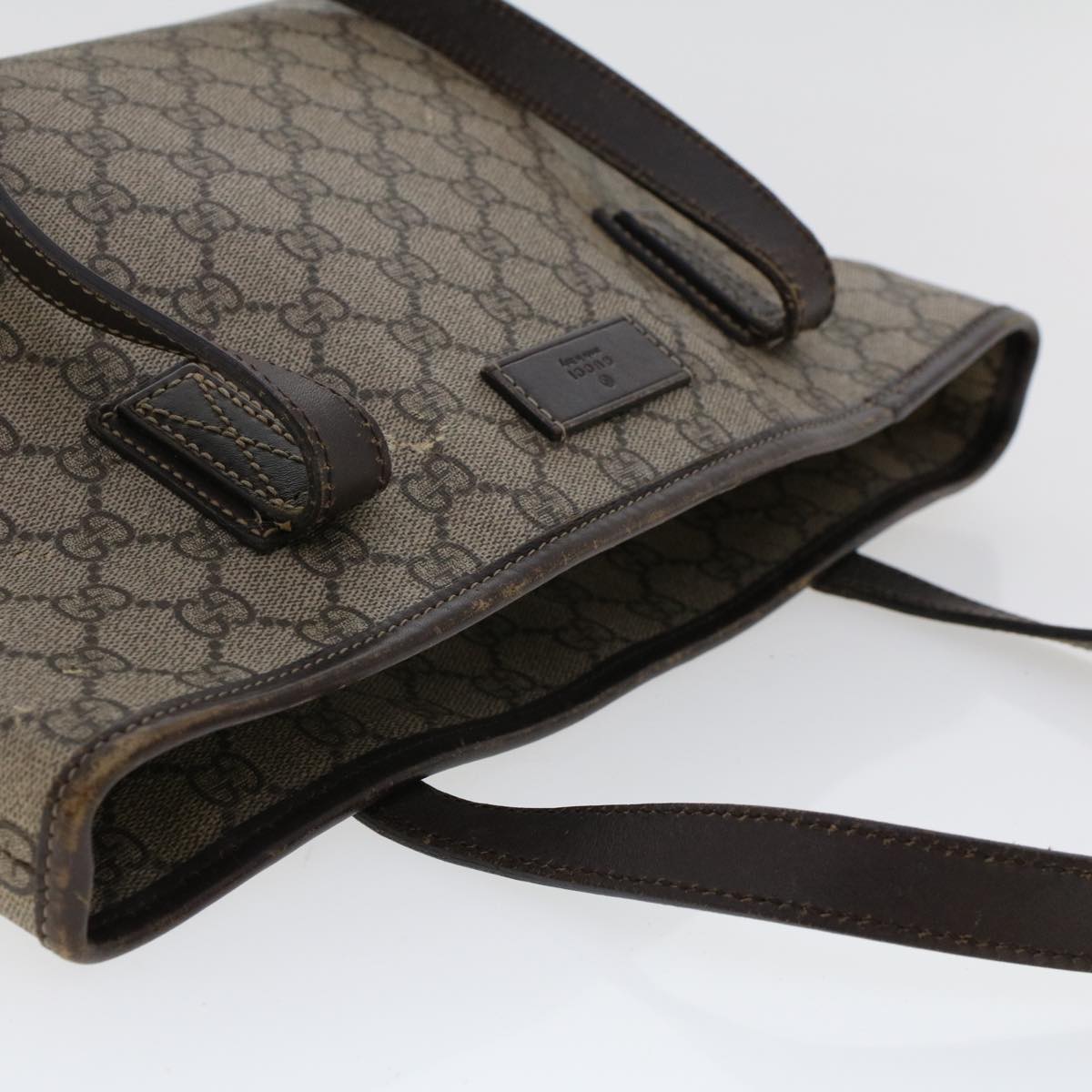 GUCCI GG Canvas Tote Bag PVC Leather Beige 211138 ac1991
