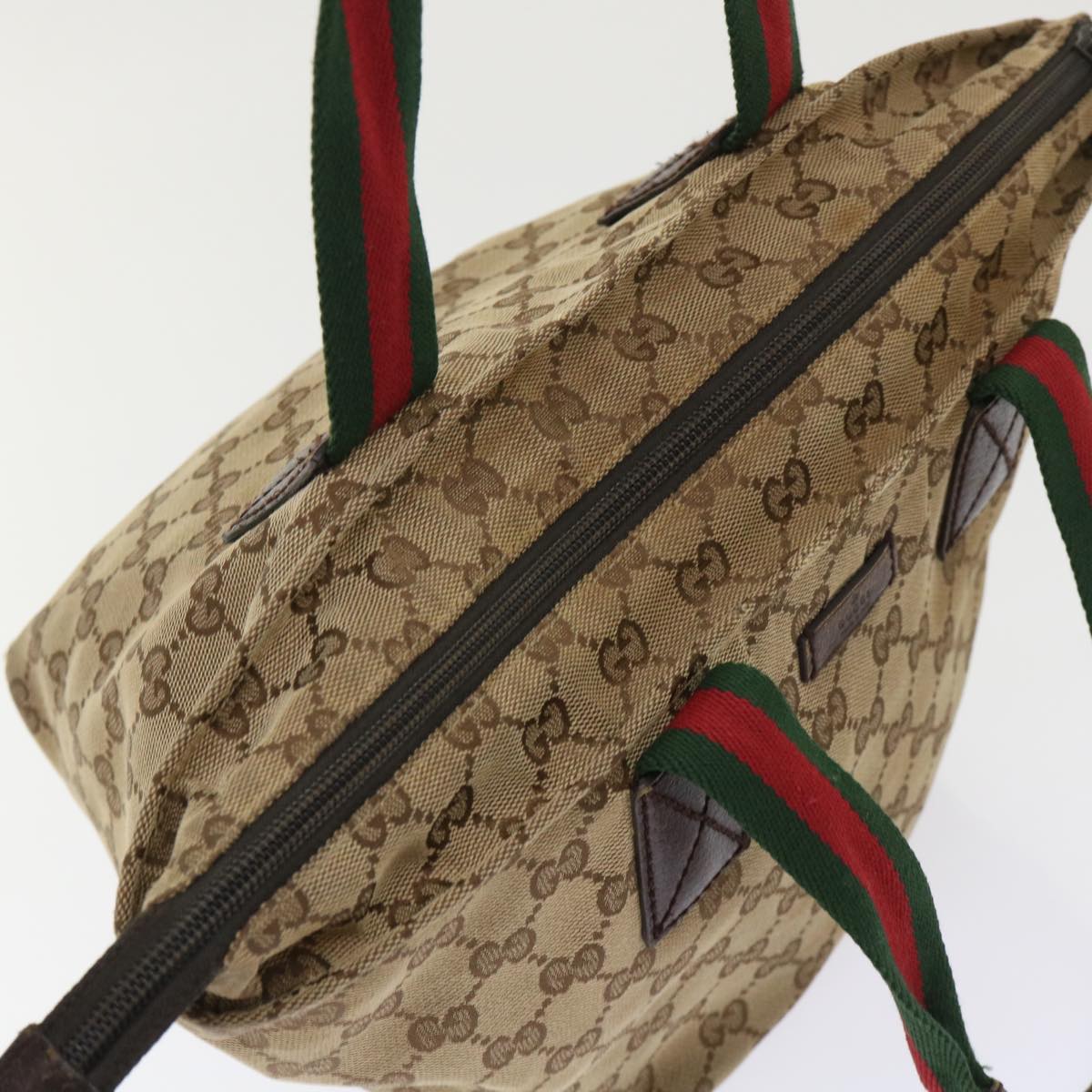 GUCCI GG Canvas Web Sherry Line Tote Bag Beige Red Green 131228 ac2026
