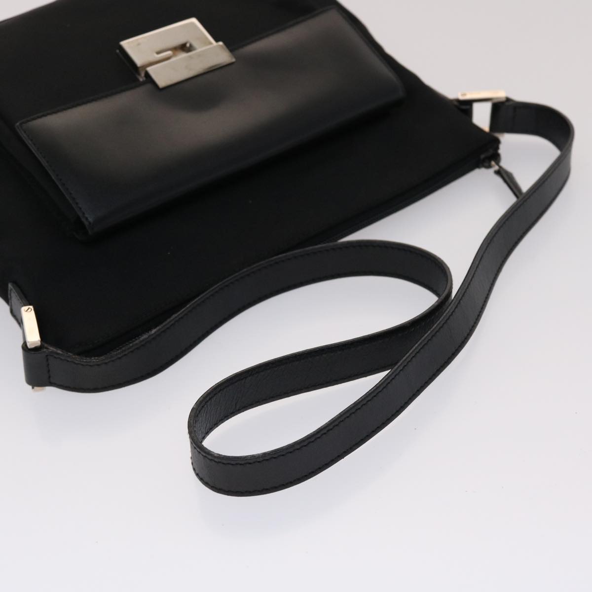 GUCCI Shoulder Bag Nylon Leather Black 00228650504 ac2038