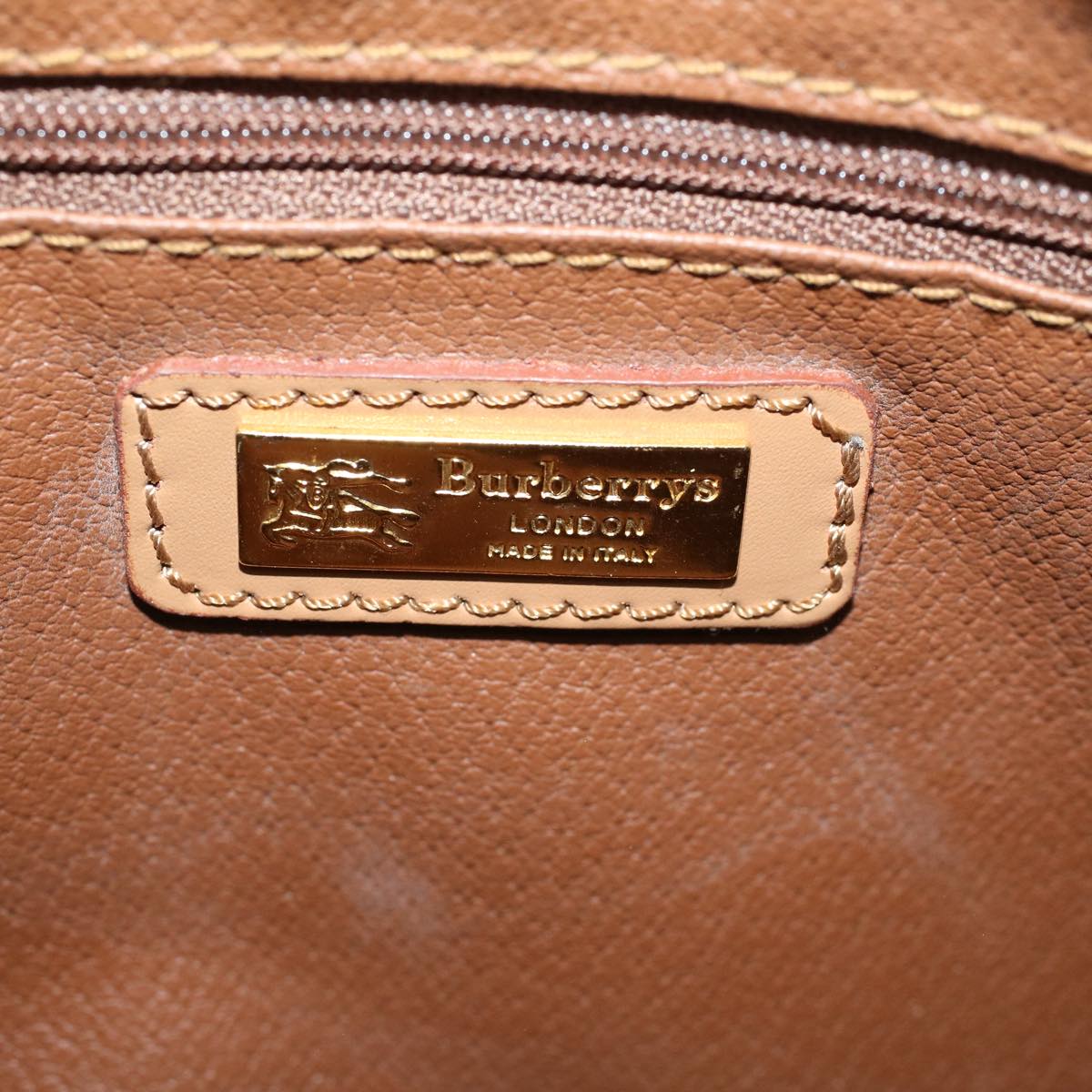 BurberrySs Nova Check Shoulder Bag PVC Leather Beige Auth ac2479