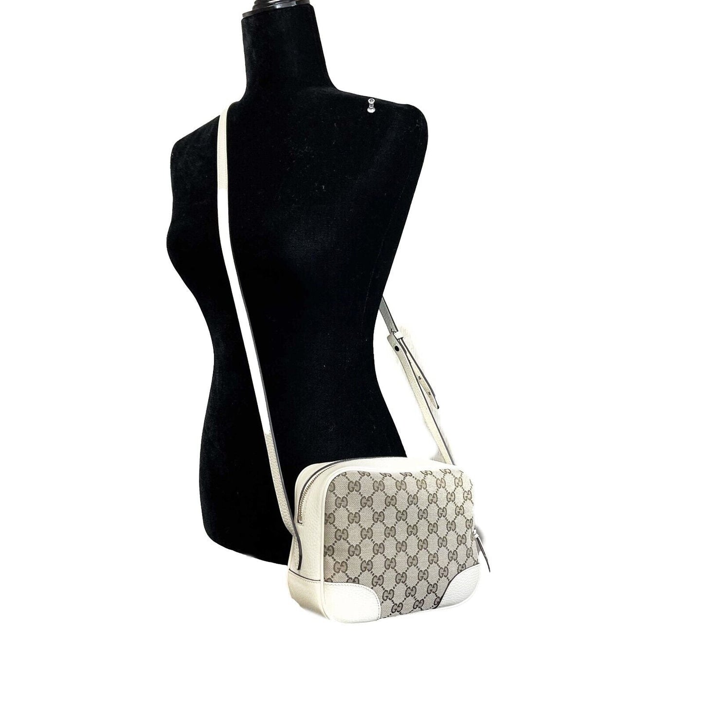GUCCI Pristine Bree GG Canvas Ivory Disco Crossbody ssima Beige/White