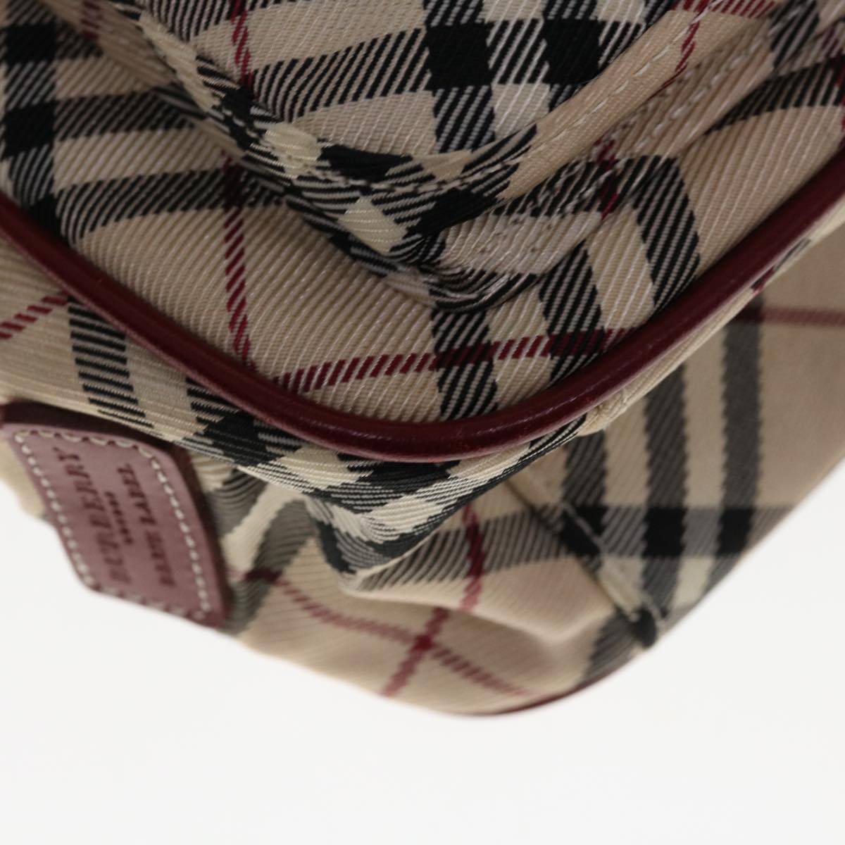 Burberry Nova Check Blue Label Shoulder Bag Nylon Beige Auth ac2670