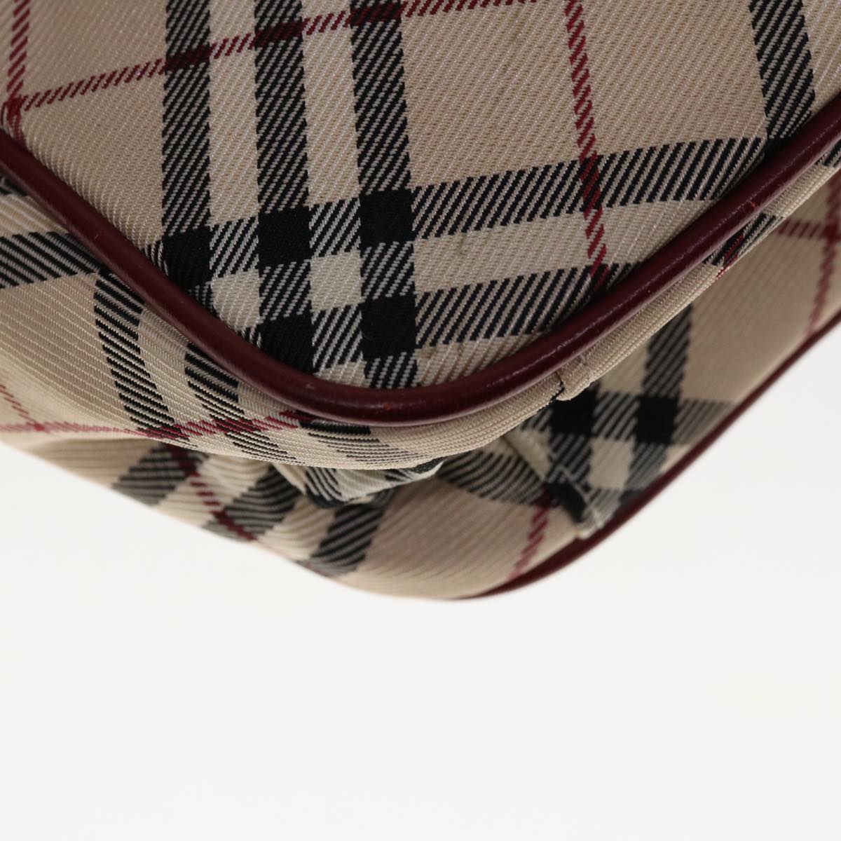 Burberry Nova Check Blue Label Shoulder Bag Nylon Beige Auth ac2670