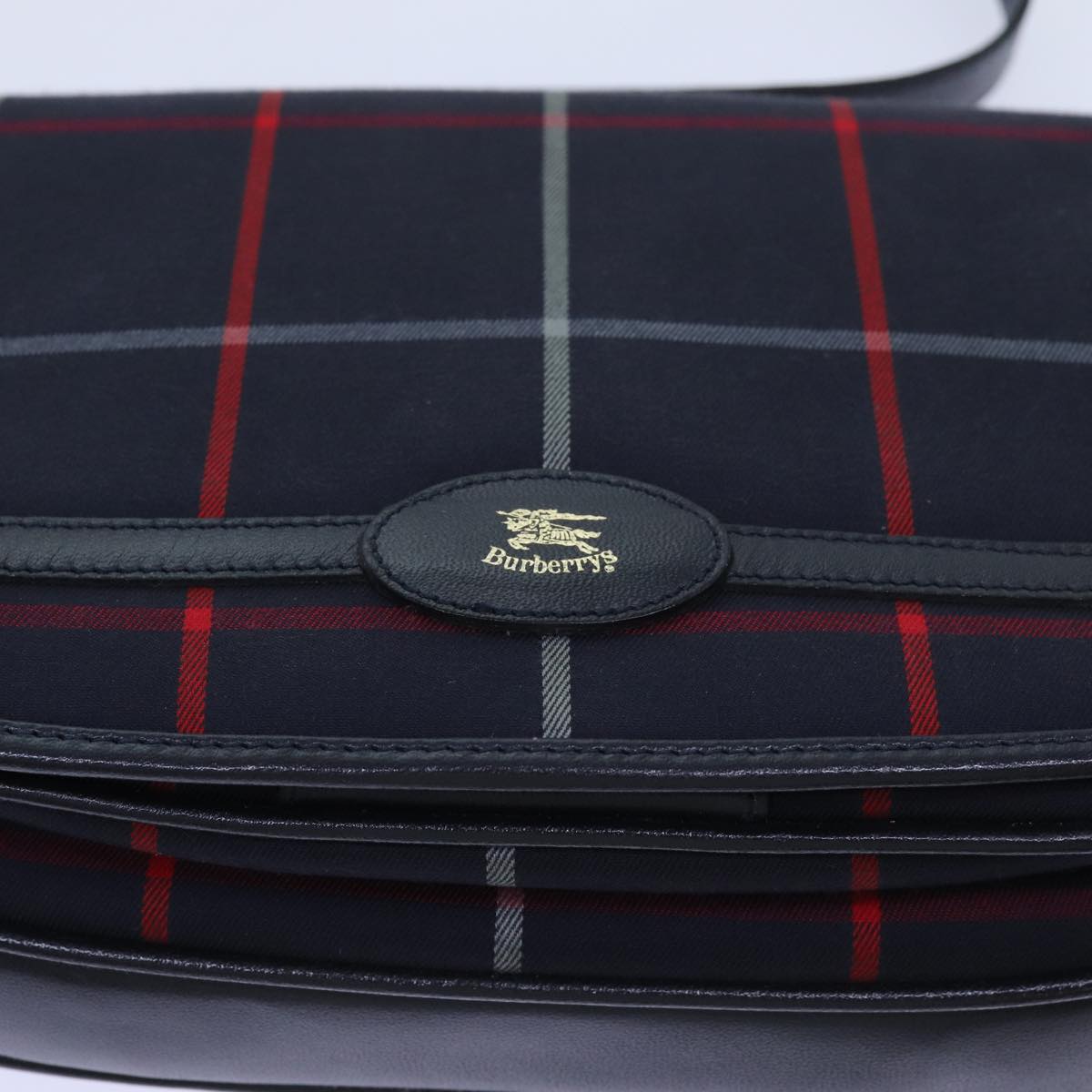 BurberrySs Nova Check Shoulder Bag Canvas Navy Auth ac2919