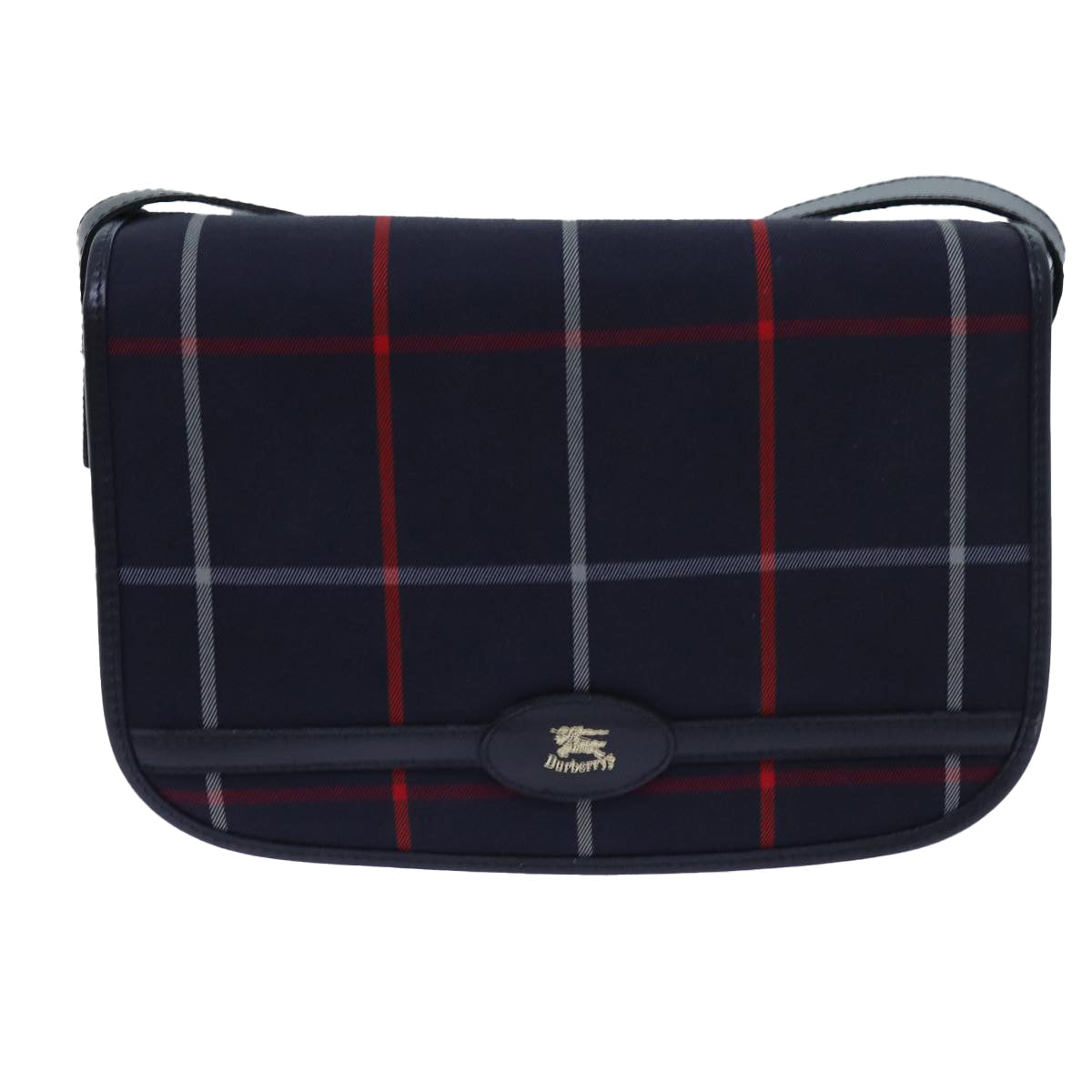 BurberrySs Nova Check Shoulder Bag Canvas Navy Auth ac2919