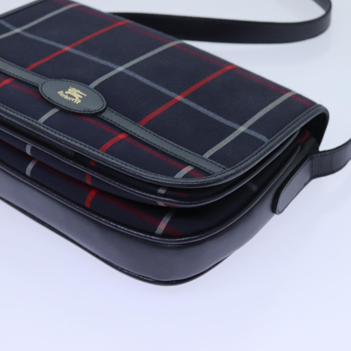 BurberrySs Nova Check Shoulder Bag Canvas Navy Auth ac2919