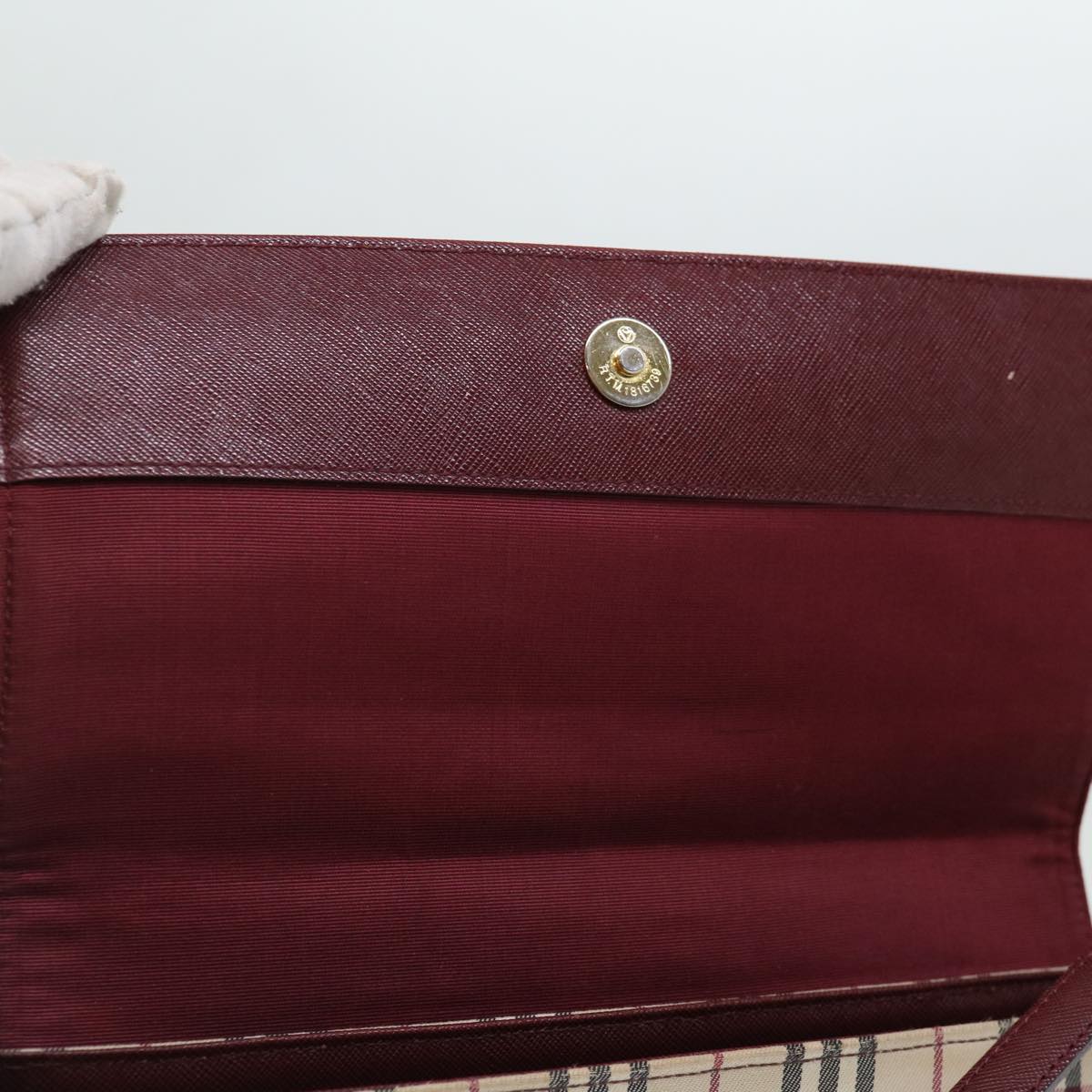 Burberry Nova Check Shoulder Bag Canvas Red Auth ac2926
