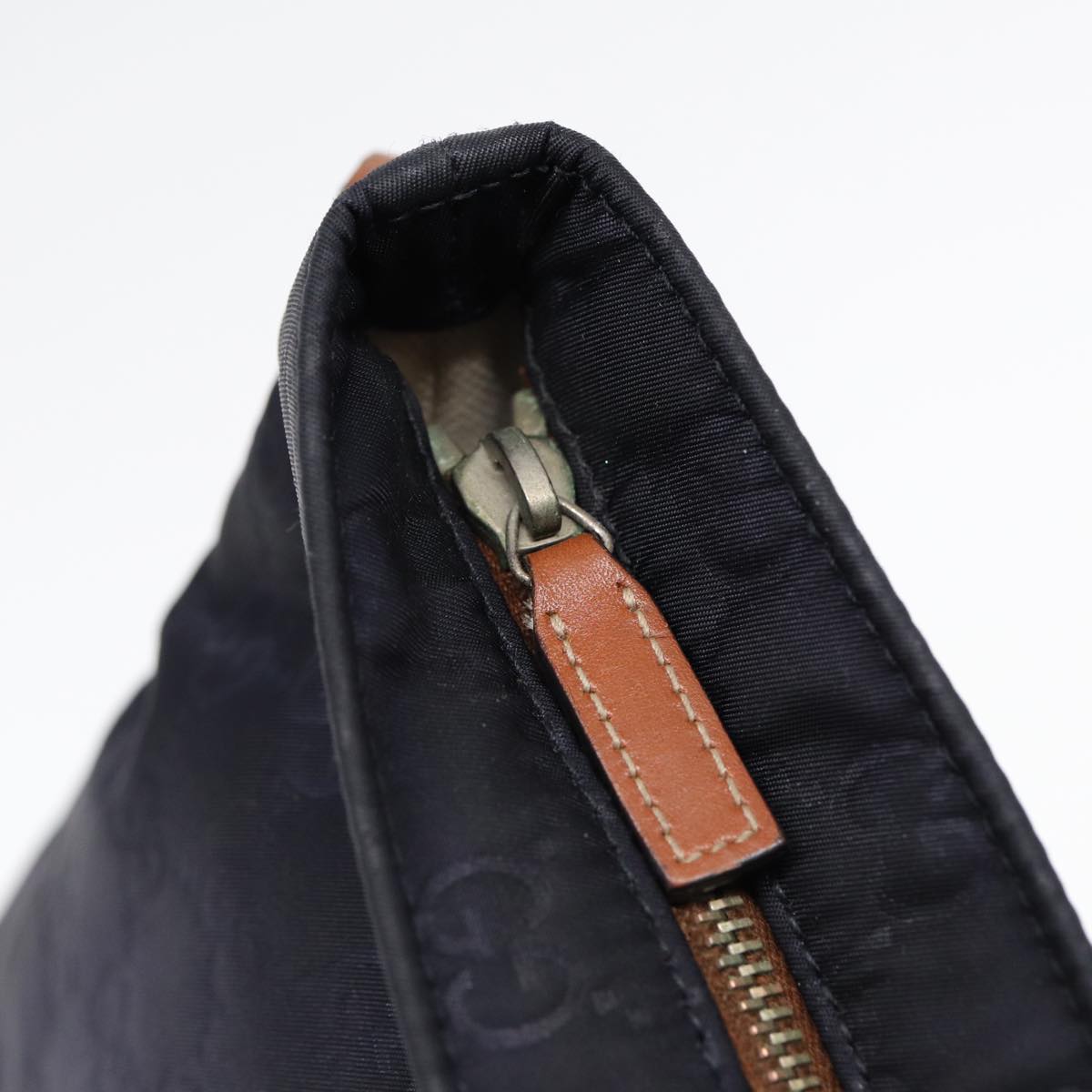 GUCCI GG Canvas Shoulder Bag Navy Silver 314529 Auth ac3201