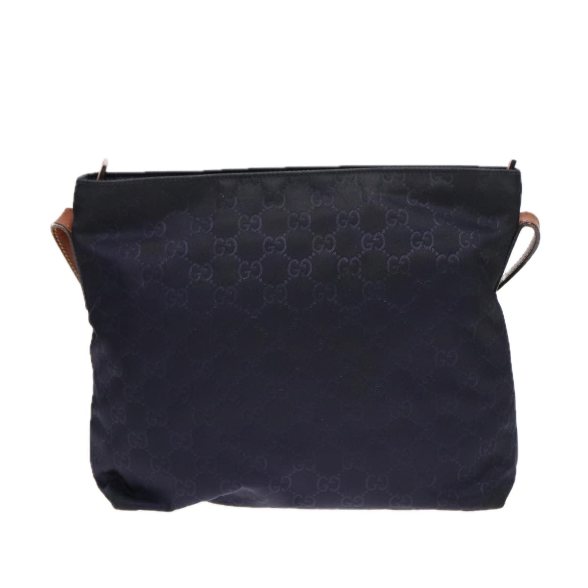 GUCCI GG Canvas Shoulder Bag Navy Silver 314529 Auth ac3201