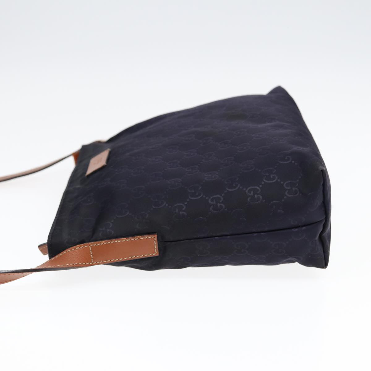 GUCCI GG Canvas Shoulder Bag Navy Silver 314529 Auth ac3201