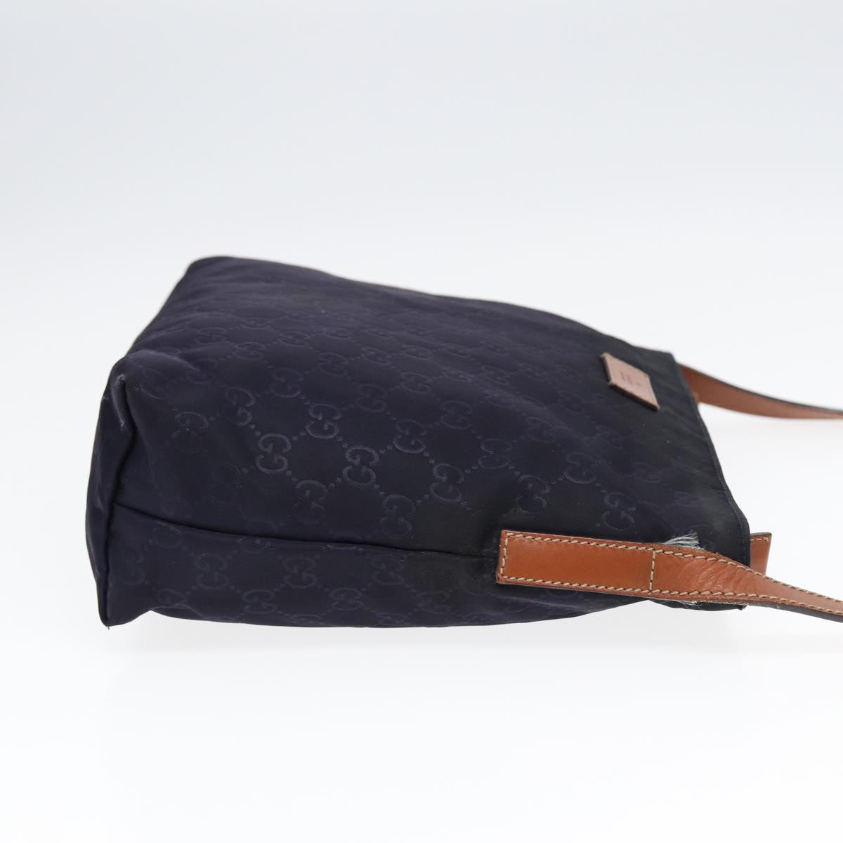 GUCCI GG Canvas Shoulder Bag Navy Silver 314529 Auth ac3201