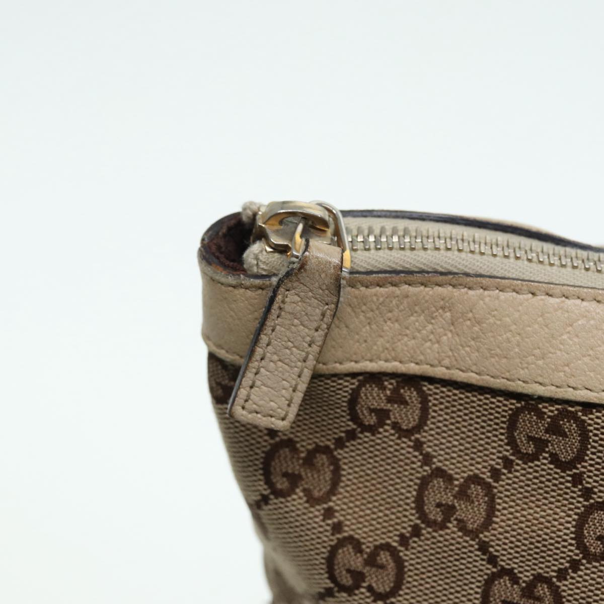 GUCCI GG Canvas Tote Bag Beige Gold 141470 Auth ac3206