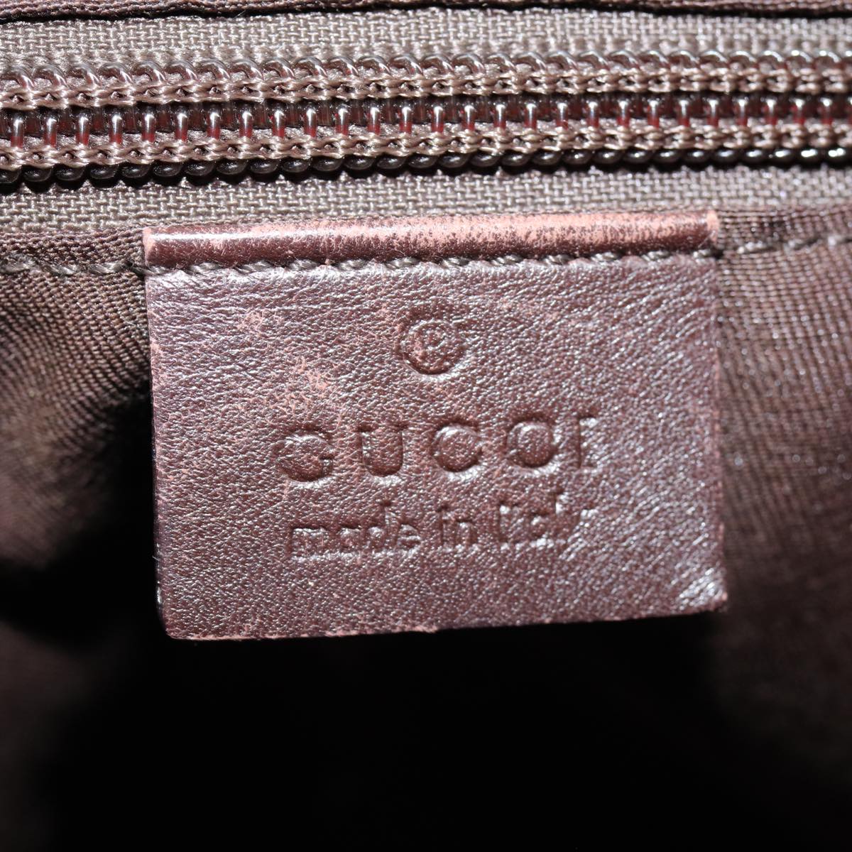 GUCCI GG Canvas Tote Bag Beige Silver 145971 Auth ac3208
