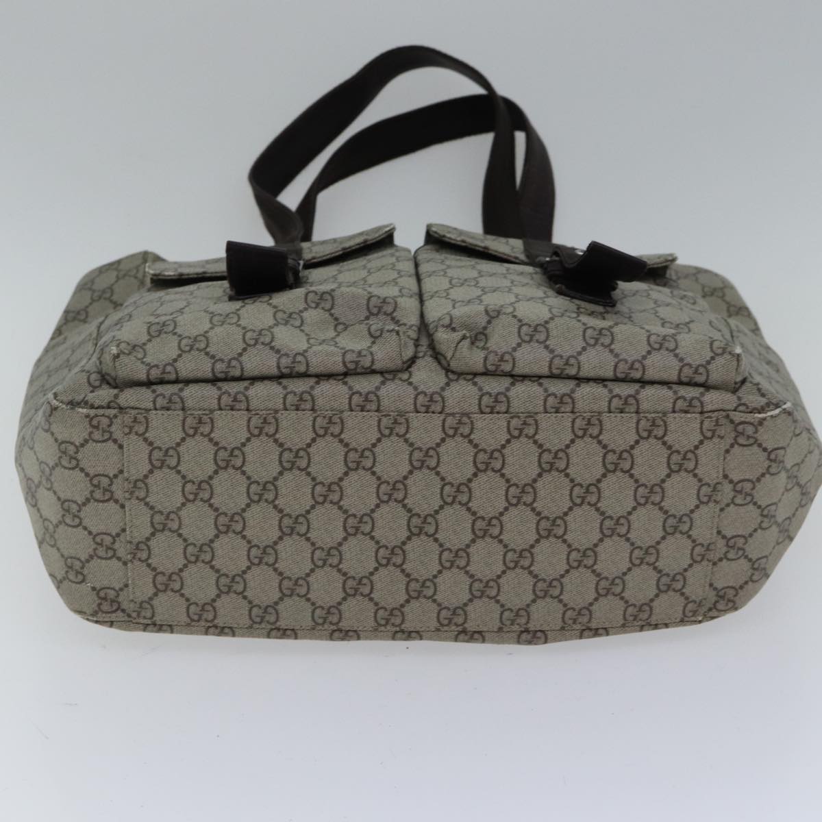 GUCCI GG Canvas Tote Bag Coated Canvas Beige Auth ac3262