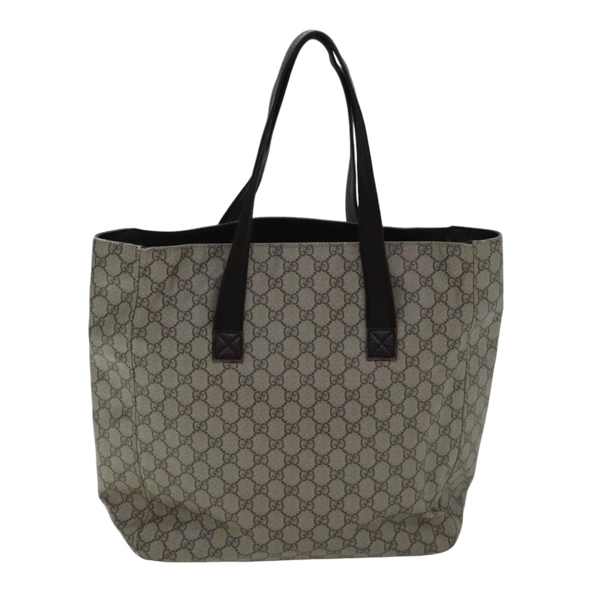 GUCCI GG Canvas Tote Bag Coated Canvas Beige Auth ac3262