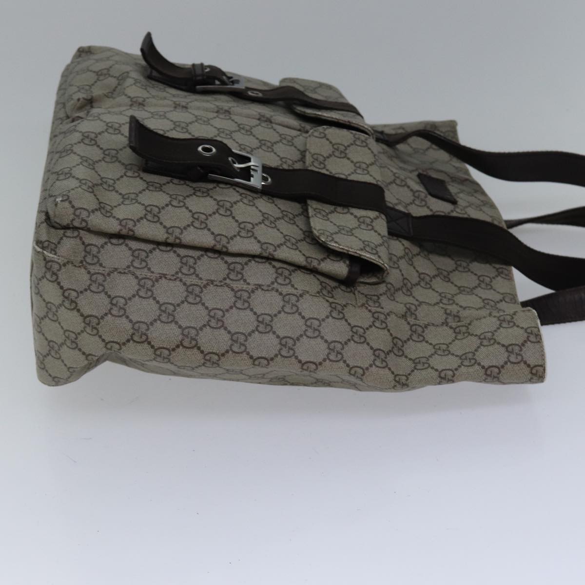 GUCCI GG Canvas Tote Bag Coated Canvas Beige Auth ac3262