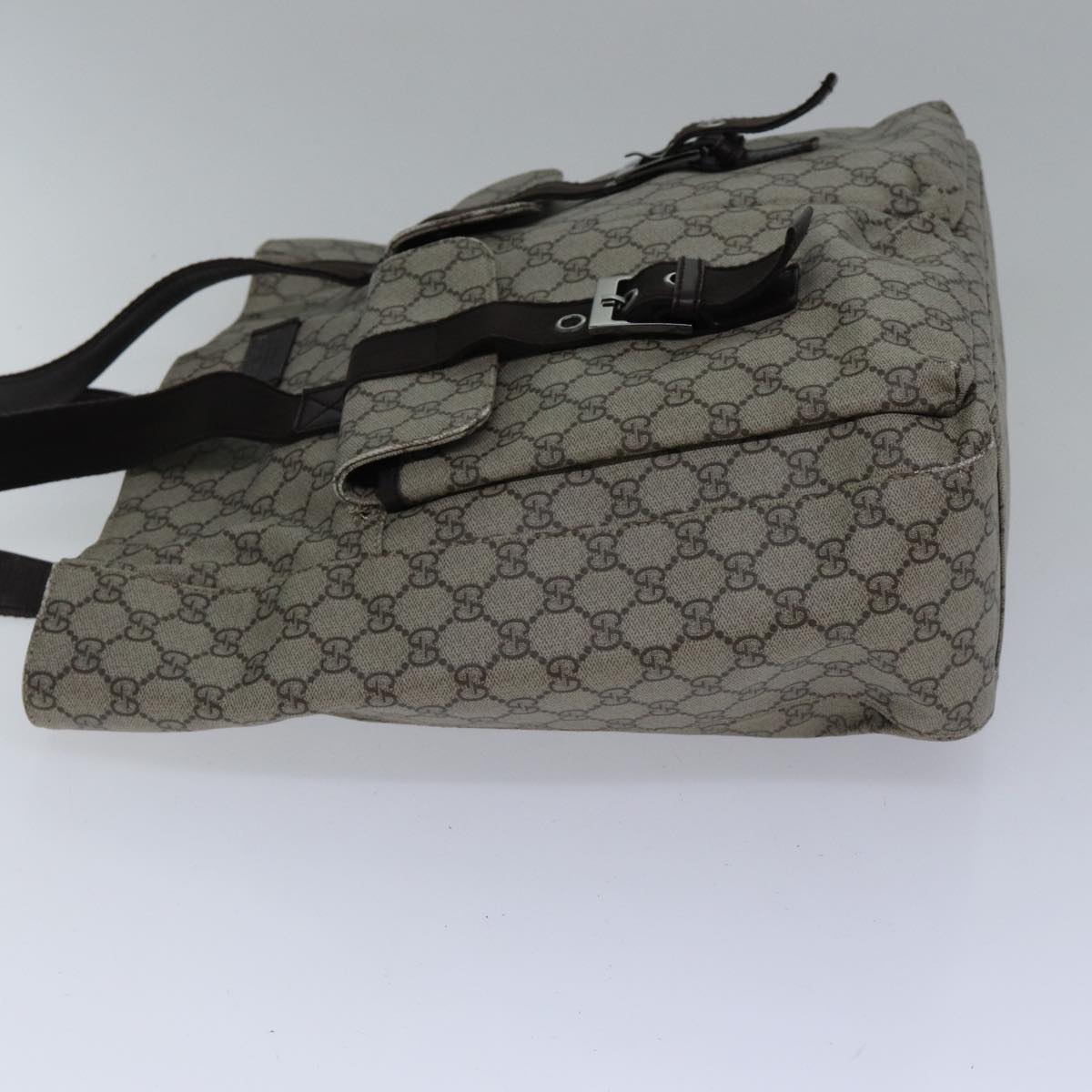 GUCCI GG Canvas Tote Bag Coated Canvas Beige Auth ac3262