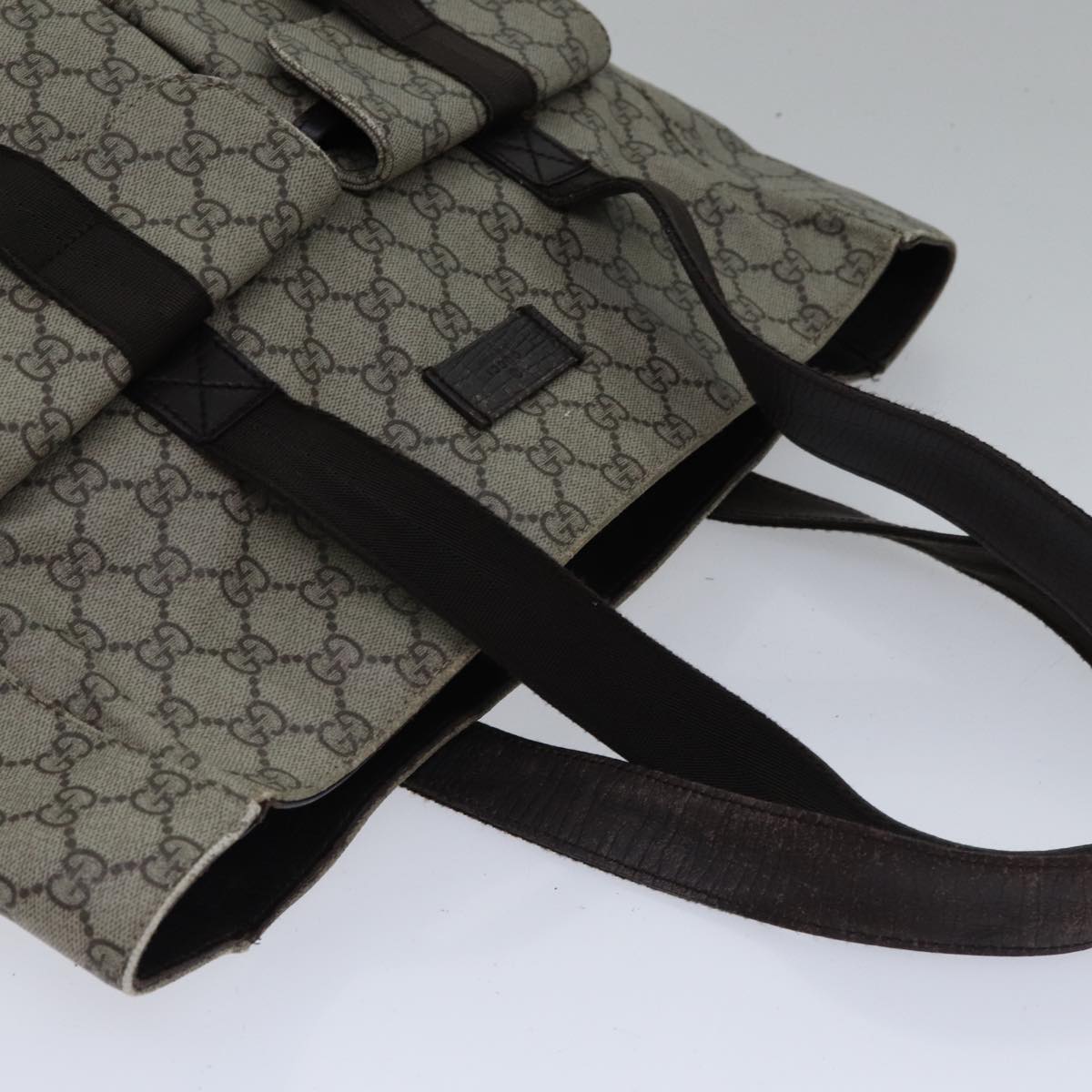 GUCCI GG Canvas Tote Bag Coated Canvas Beige Auth ac3262