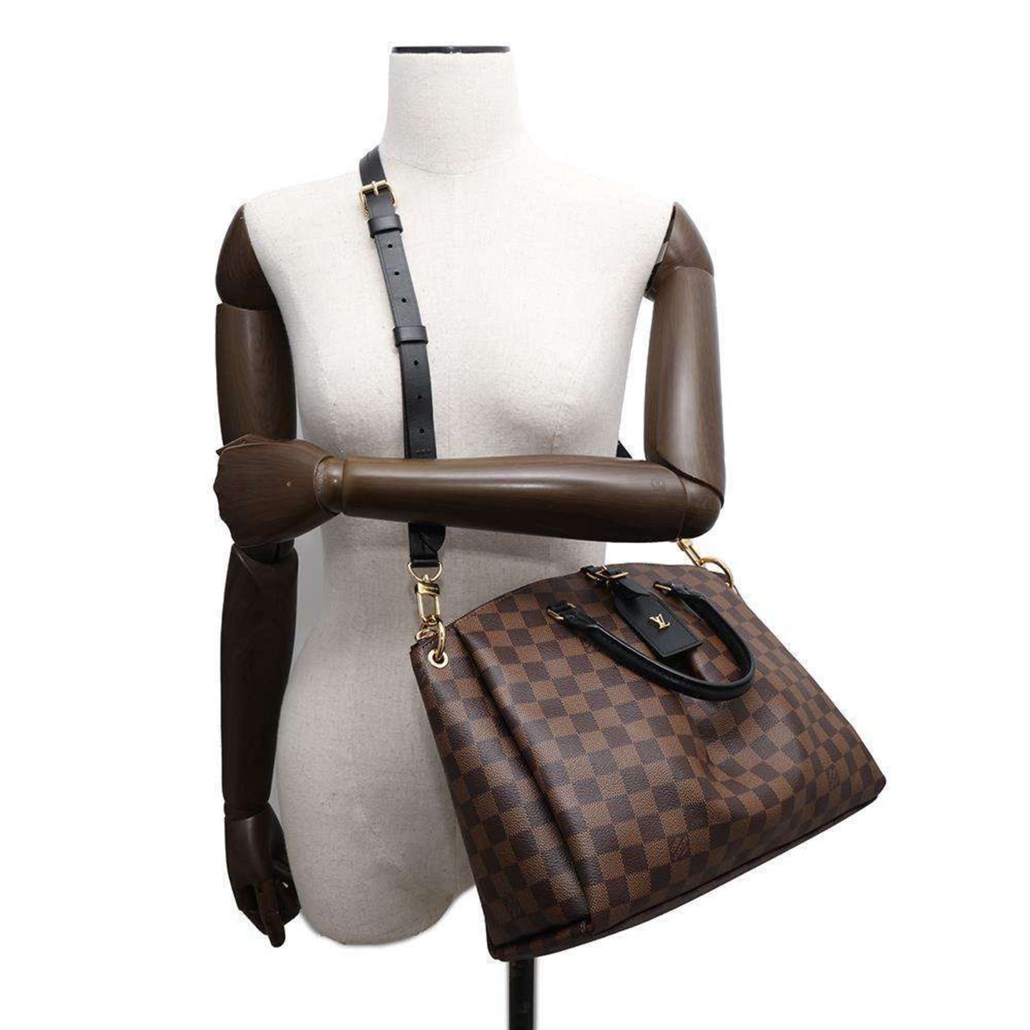 Louis Vuitton Damier Canvas Ebene Noir Damier Canvas Shoulder Bag Tote Bag